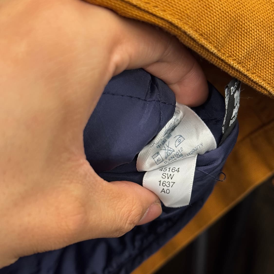 90s Lands End 코듀로이 카라 퀼팅 라이닝 워크 헌팅 초어 코트 상품이미지7