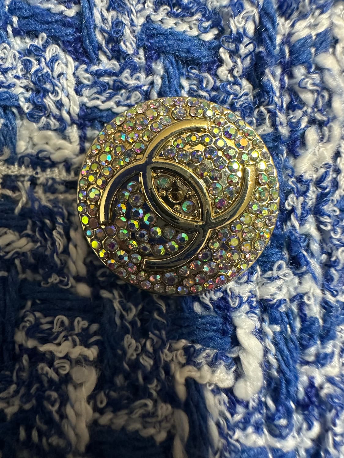 샤넬 트위드 반팔 자켓 블루 정품 상품이미지7