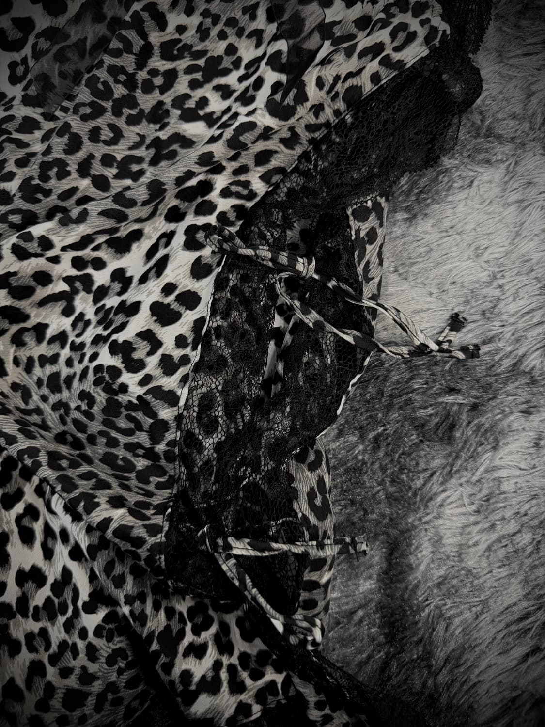 그레이 호피 레이스 슬립나시 상품이미지6