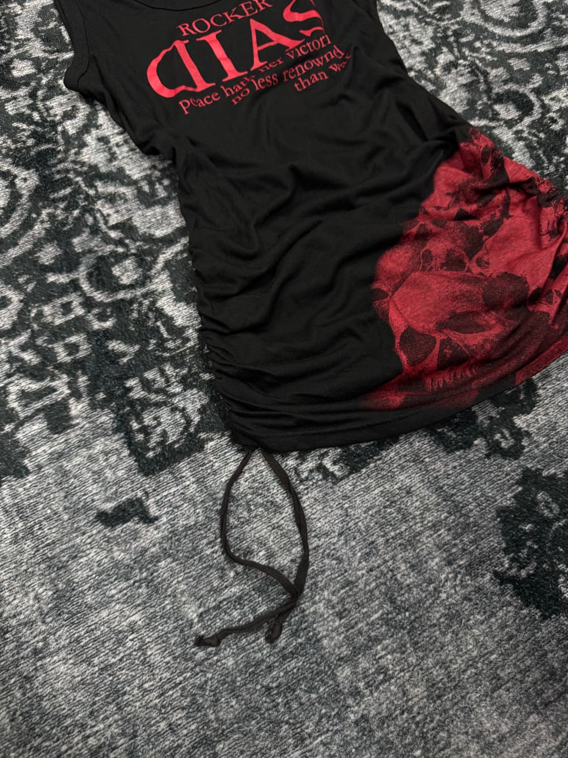 Rubik 00s red skull shirring sleeveless 상품이미지4