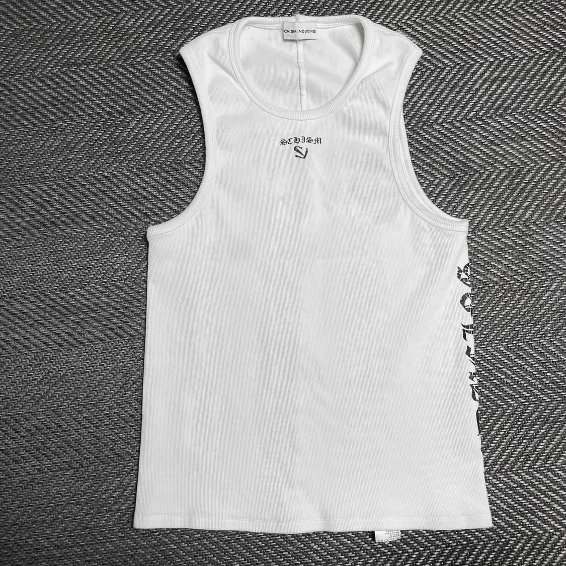 스키즘 인듀싱 로고 디테일 머슬 탑 슬리브리스 화이트y 5157 상품이미지2