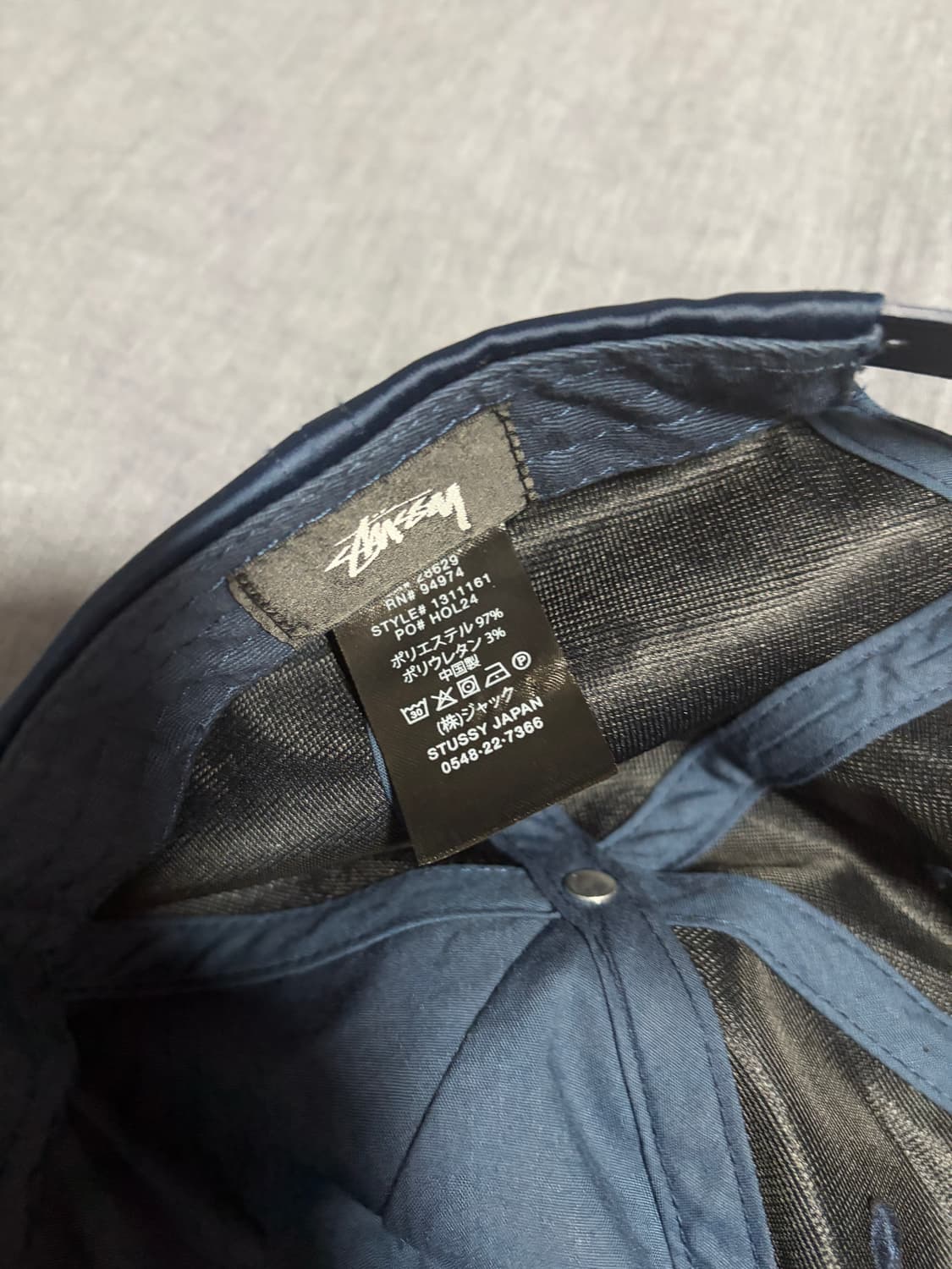 스투시 미드 뎁스 벌리 쓰레드 스냅백 네이비 상품이미지3