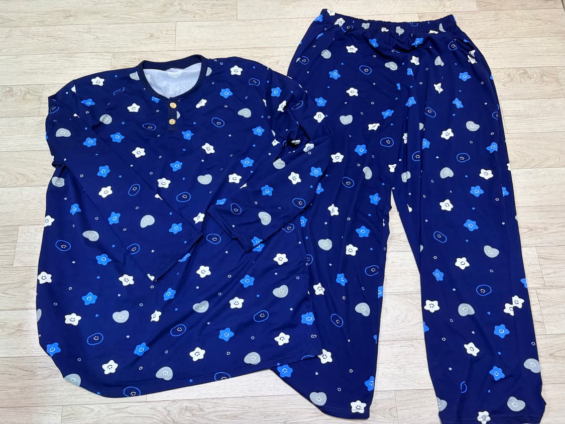 (Free) 폭스클럽 긴팔 잠옷 세트 네이비 상품이미지1