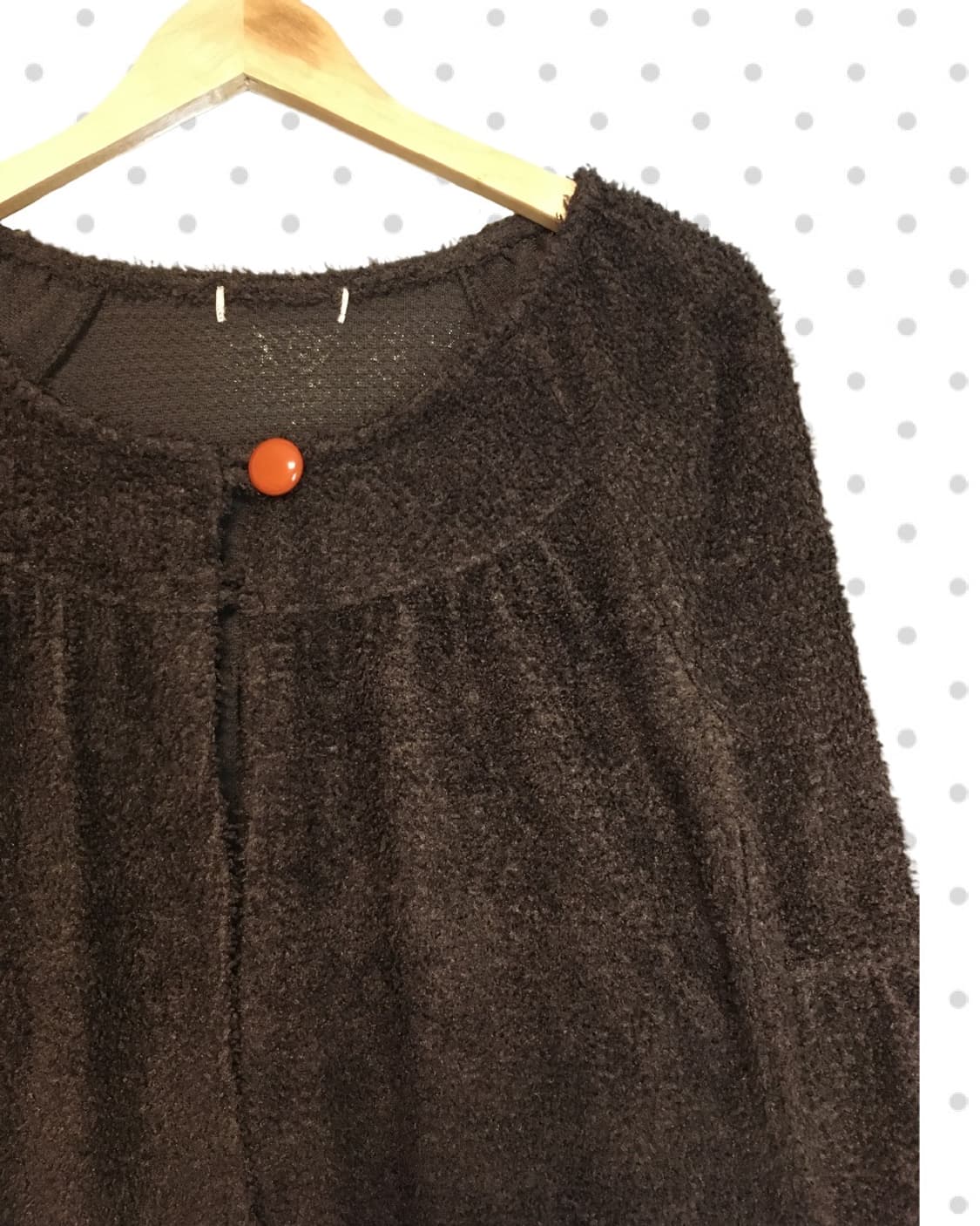 VINTAGE BUBBLE KNIT BUTTON CARDIGAN BROW 상품이미지7