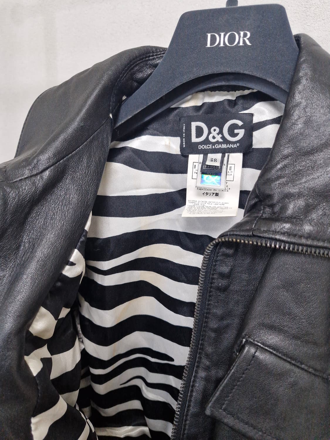 [40] 돌체앤가바나 2000s 하이브리드 레더 자켓 상품이미지6