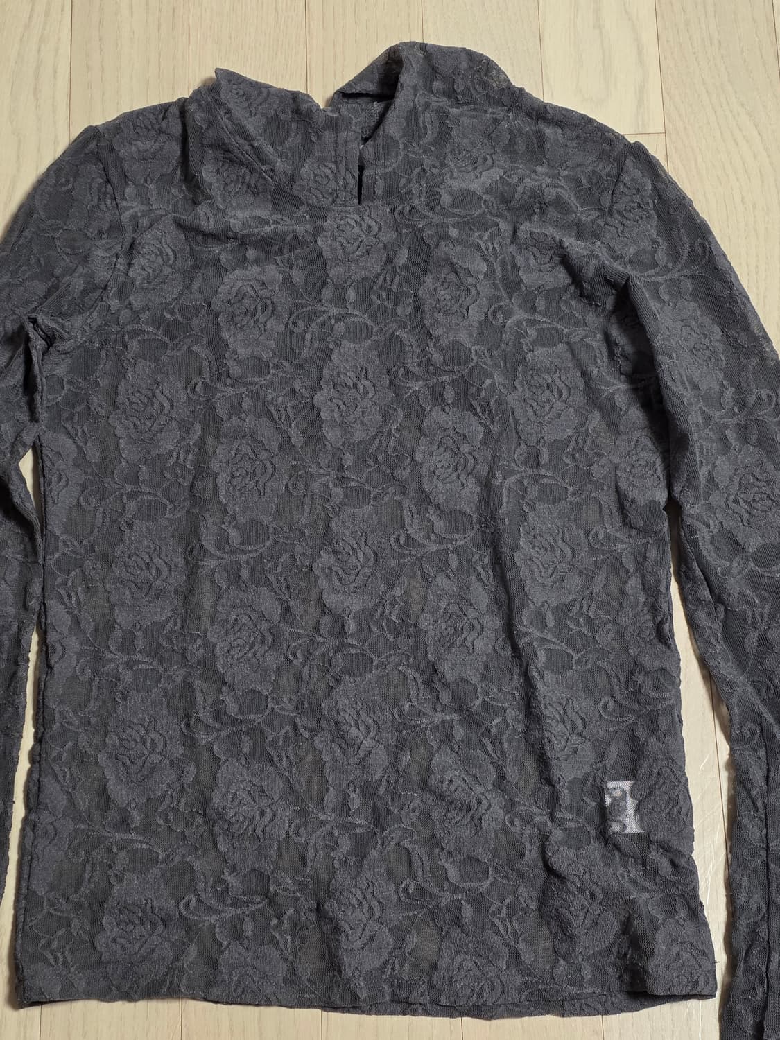 Nache Lace Hoodie Shirt Charcoal 상품이미지2