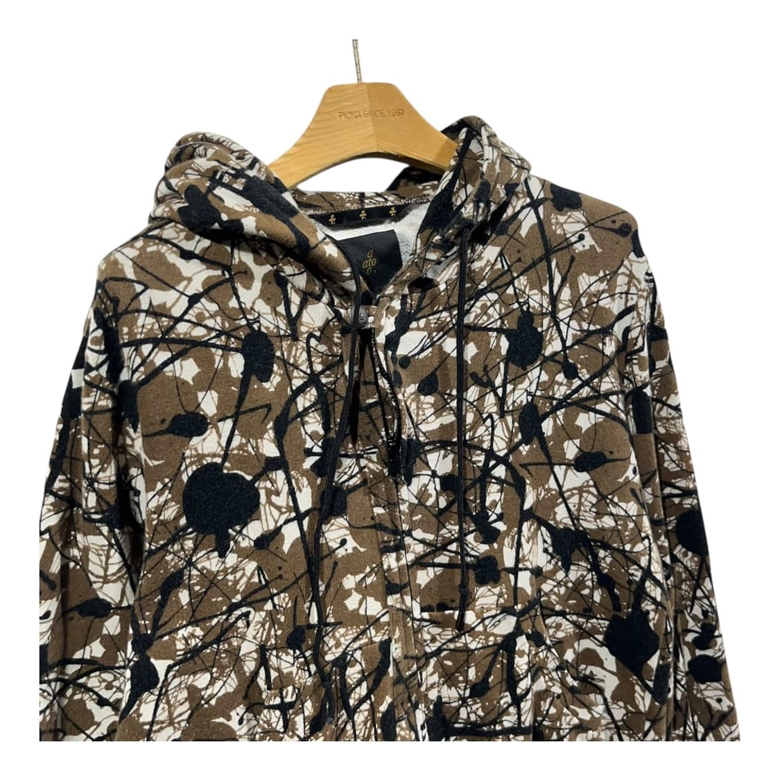 [a ato o] 빈티지 올오버 스플래터 프린팅 후드집업 상품이미지3