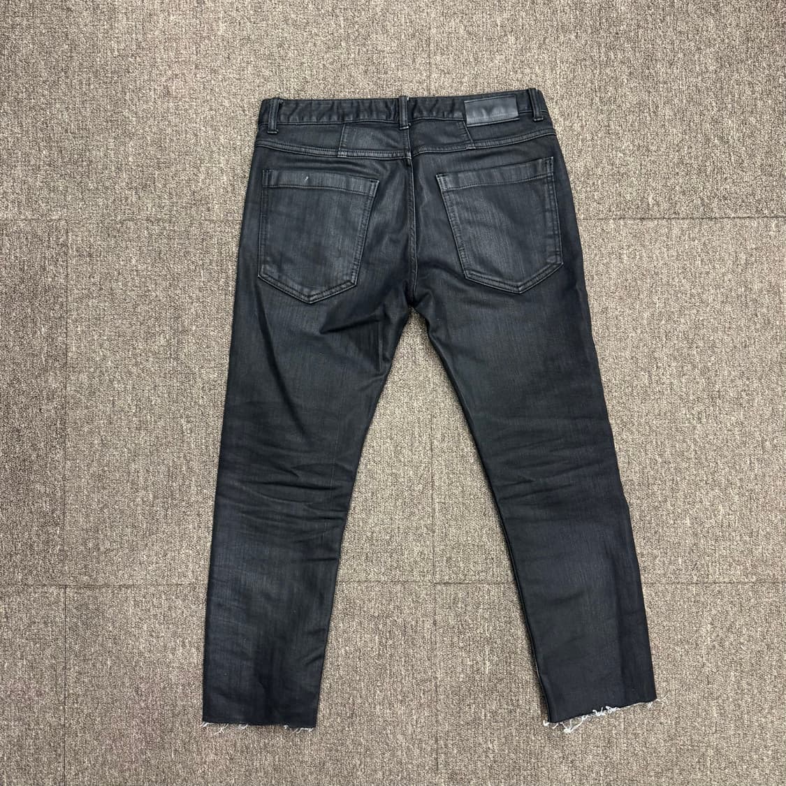 사이드 페인팅 블랙 스키니 코팅진 (30)   상품이미지4