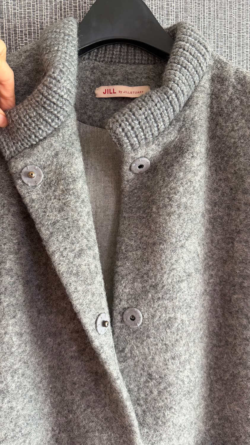 JILL BY JILLSTUART 그레이 울혼방 니트 소매 하프 코트 상품이미지2
