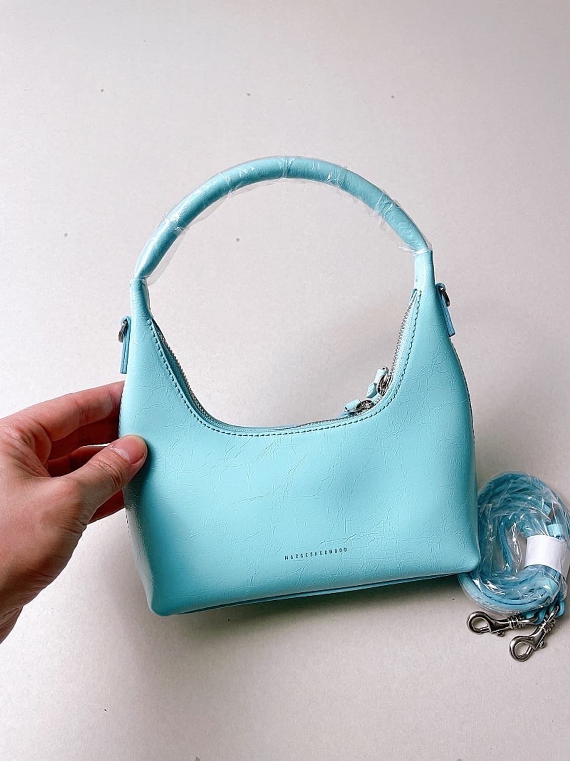 (정품/새상품) 마지셔우드 여성 아쿠아블루 크링클 호보백  상품이미지3