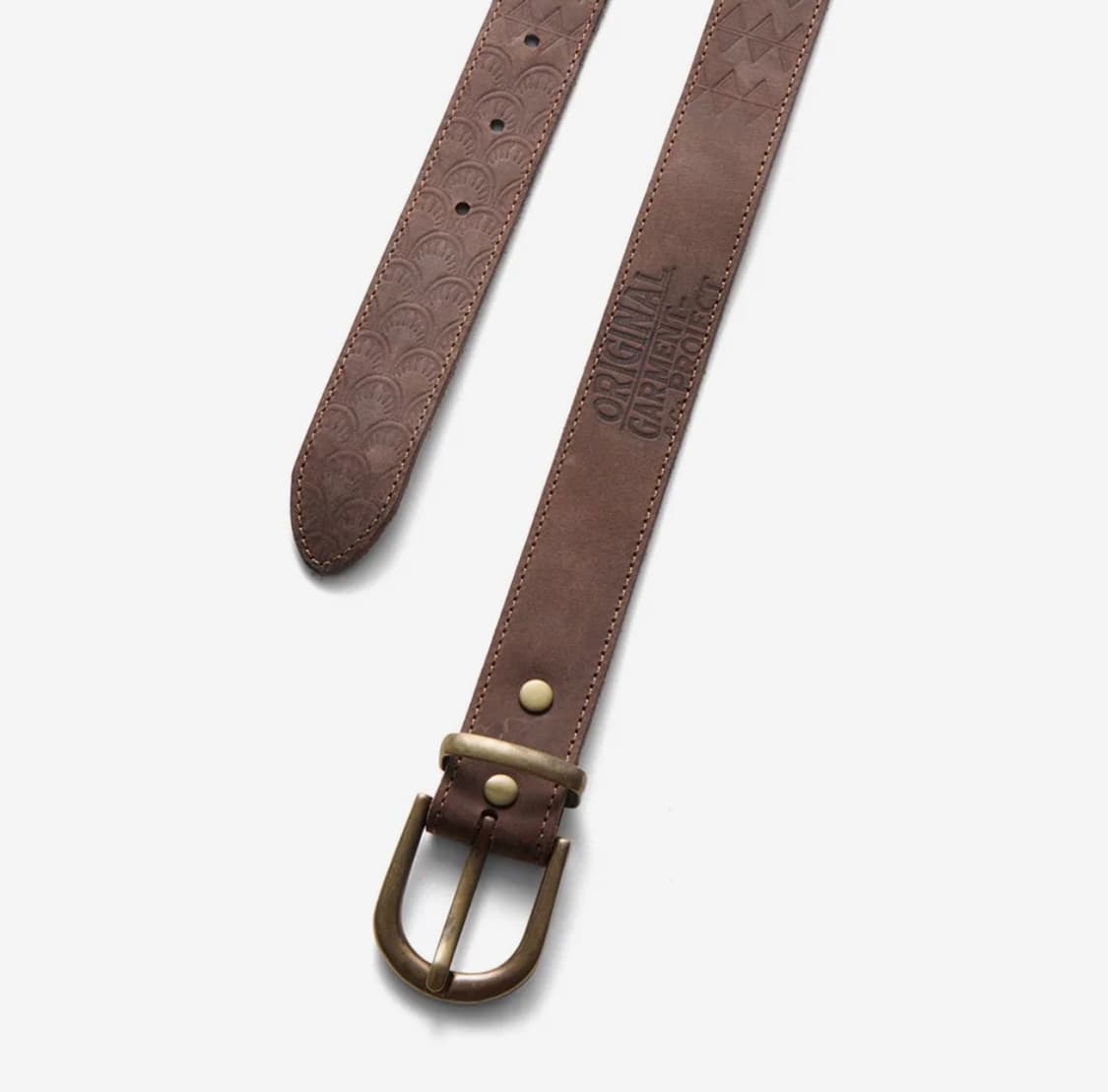 Carving Leather Belt Brown 상품이미지2