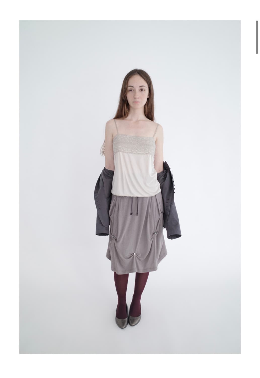 산코파퓨엘라 Drape wool skirt(Brown) 상품이미지2