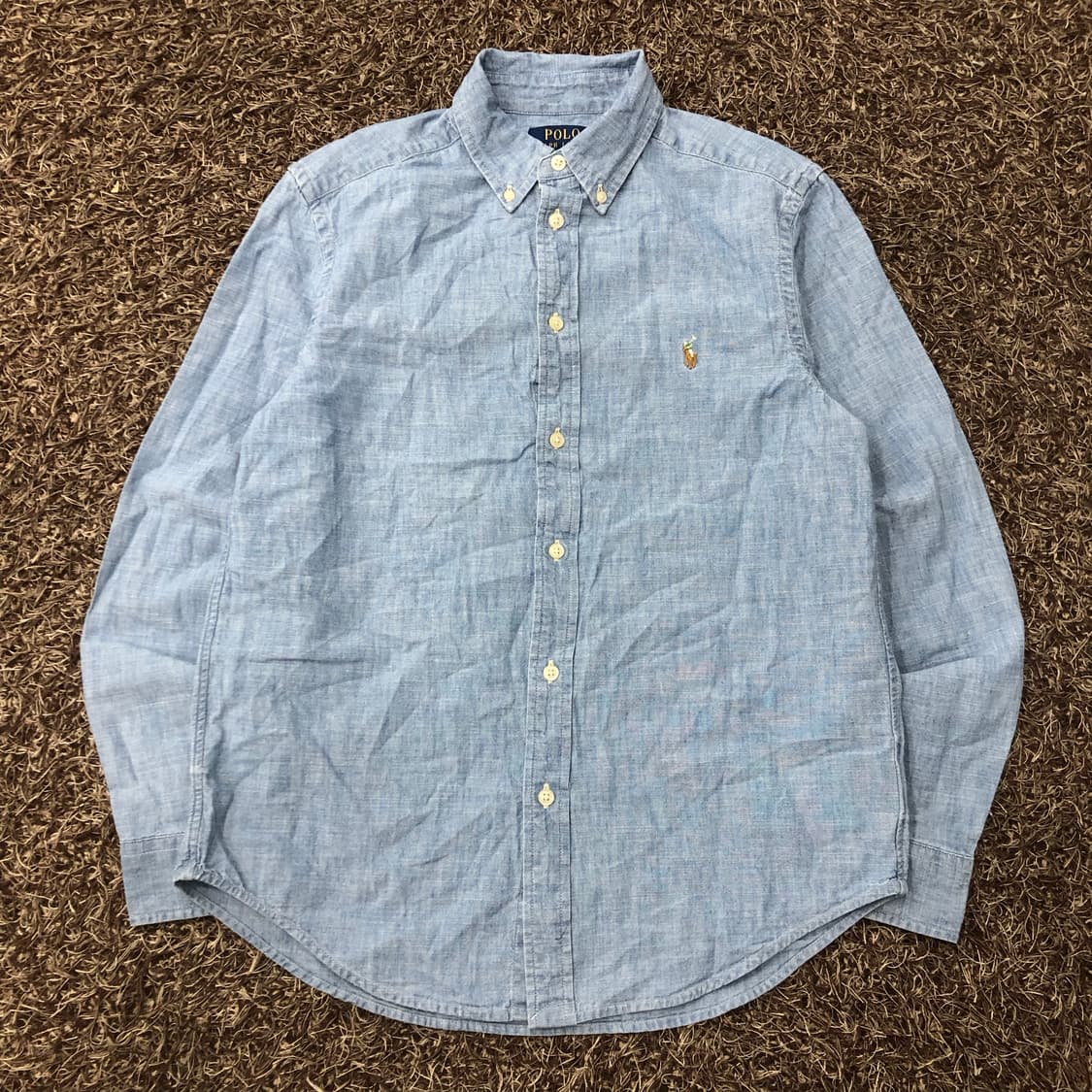 폴로 랄프로렌 보이즈 샴브레이 데님 셔츠 상품이미지1