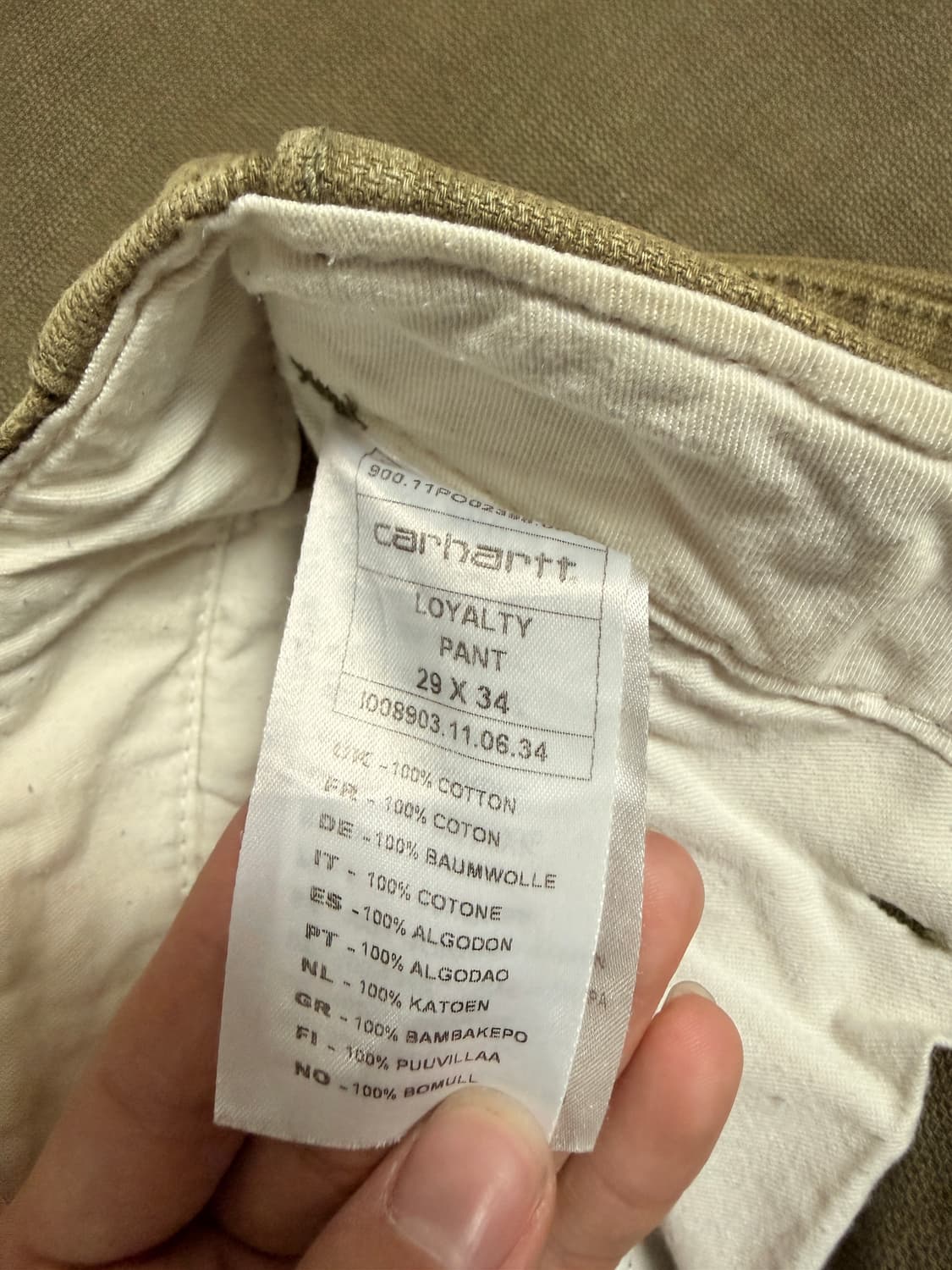 칼하트 올리브 팬츠 상품이미지3