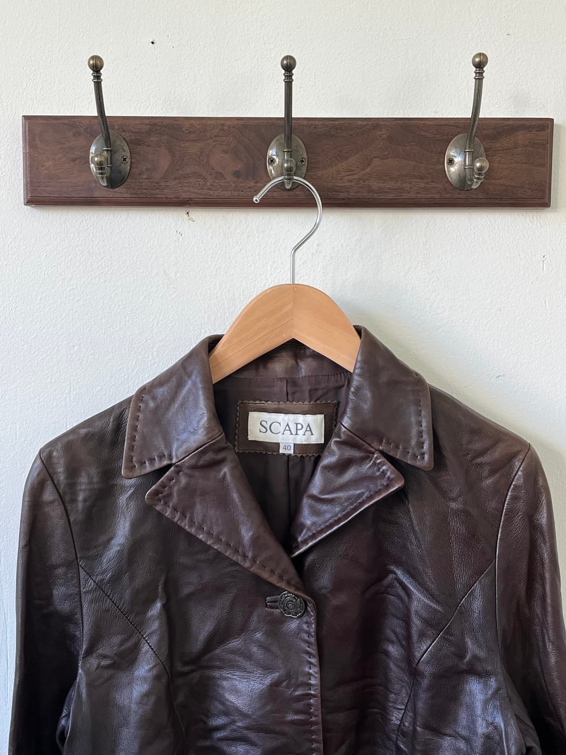SCAPA 다크브라운 프릴 레더 자켓 상품이미지2