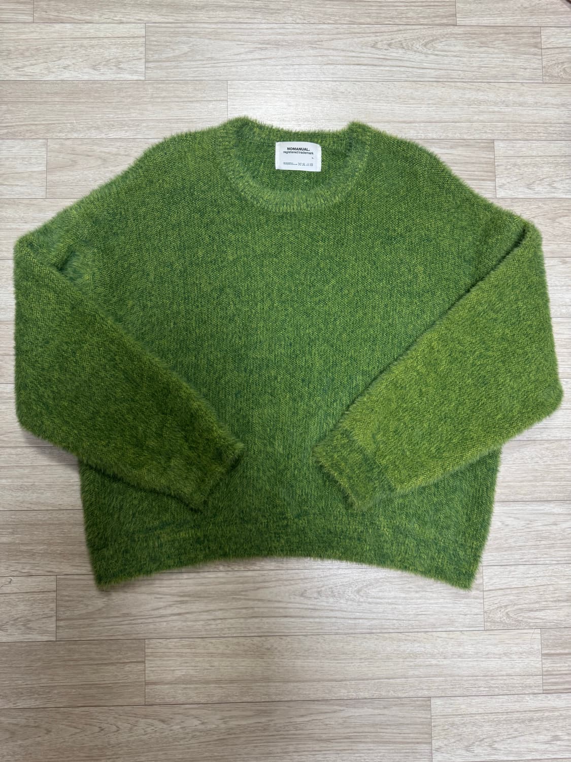 노매뉴얼 크롭 헤어리 니트 그린 XL 상품이미지1
