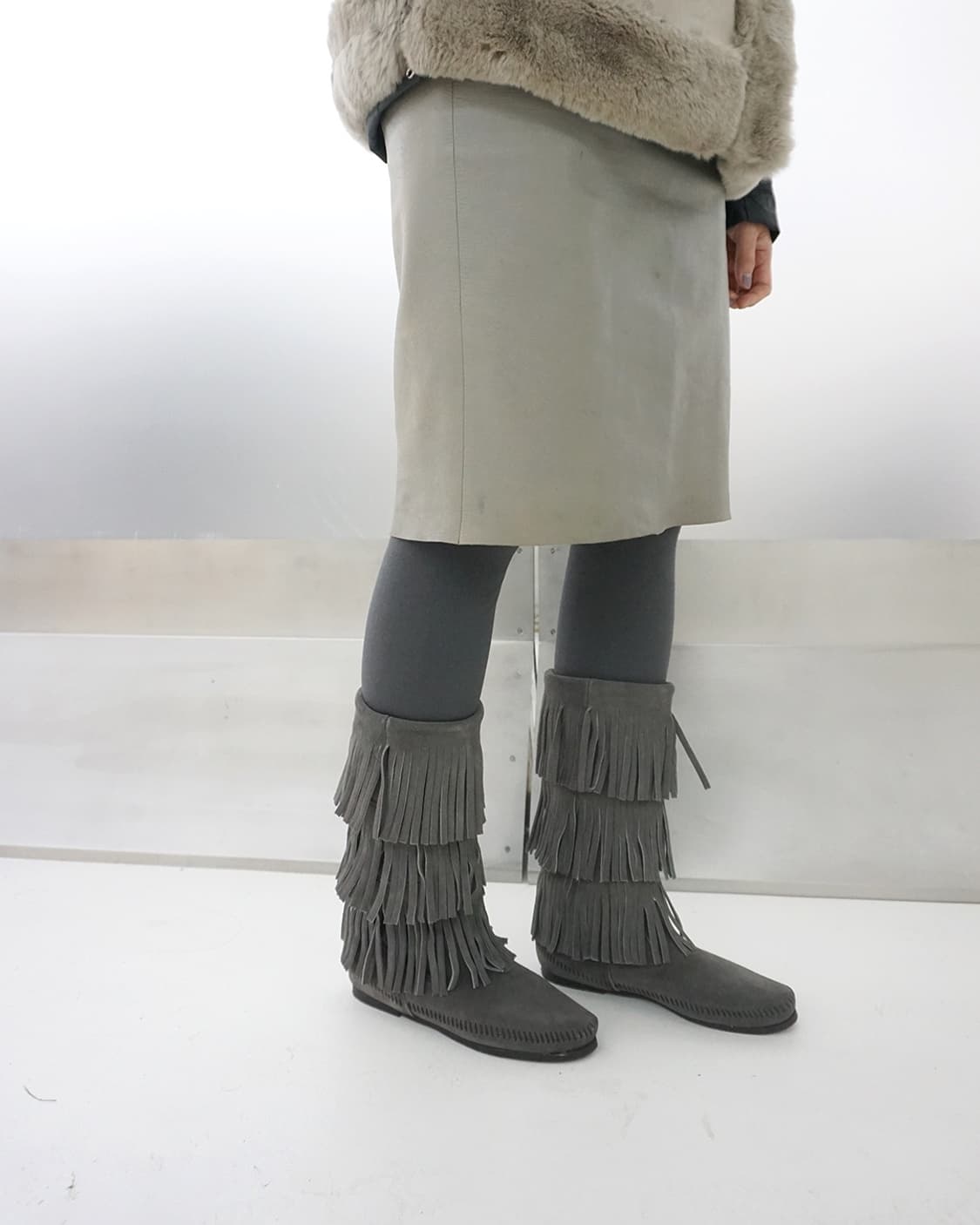 Minnetonka 프린지 부츠 스웨이드 상품이미지2