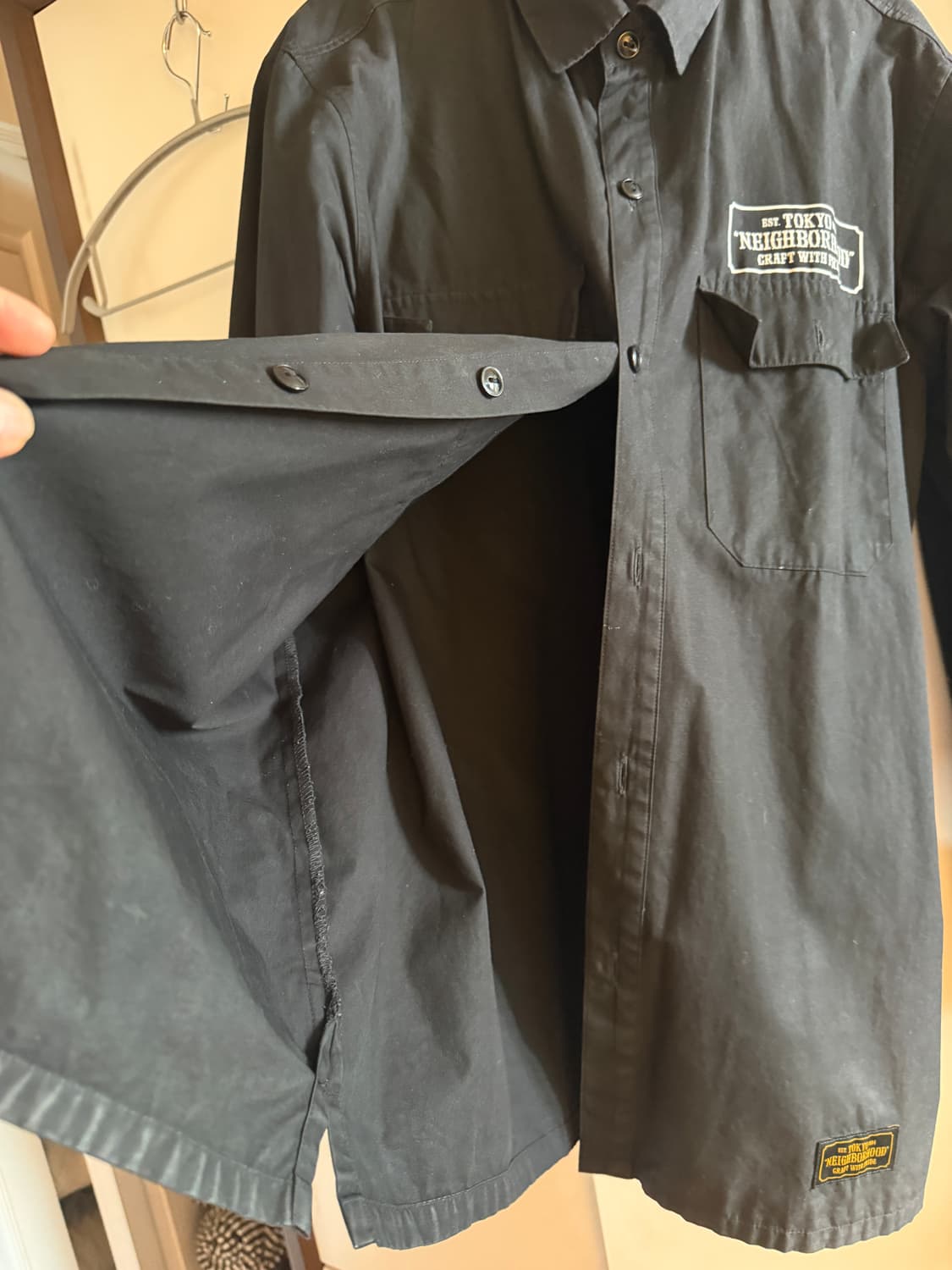 네이버후드 워크셔츠 블랙 L 105000원 상품이미지4