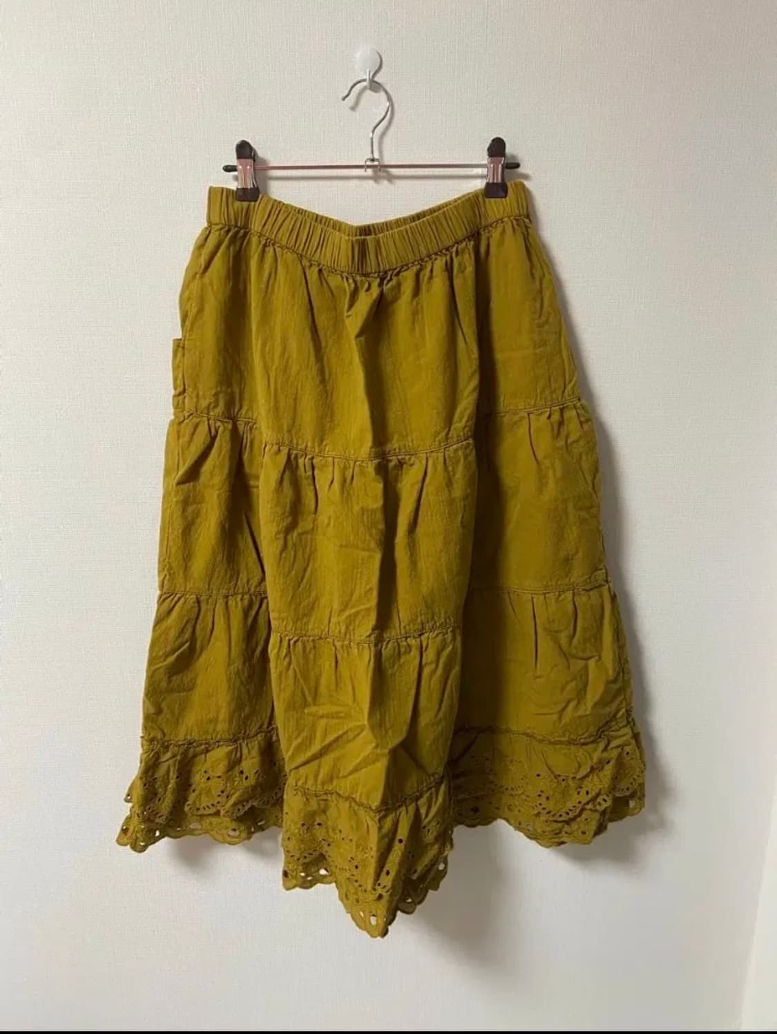 일본 빈티지 모리걸 하구미 보헤미안 레이스 롱스커트 상품이미지4