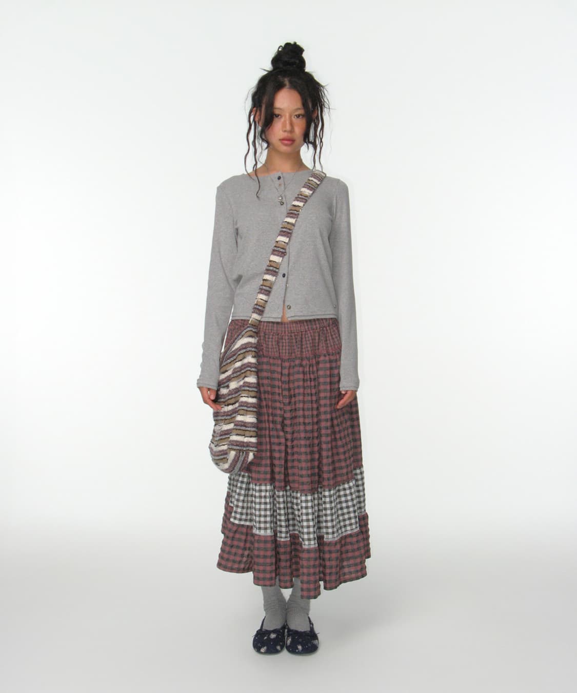 (배송비 포함) 코이세이오 모리 체크 스커트 핑크 상품이미지2