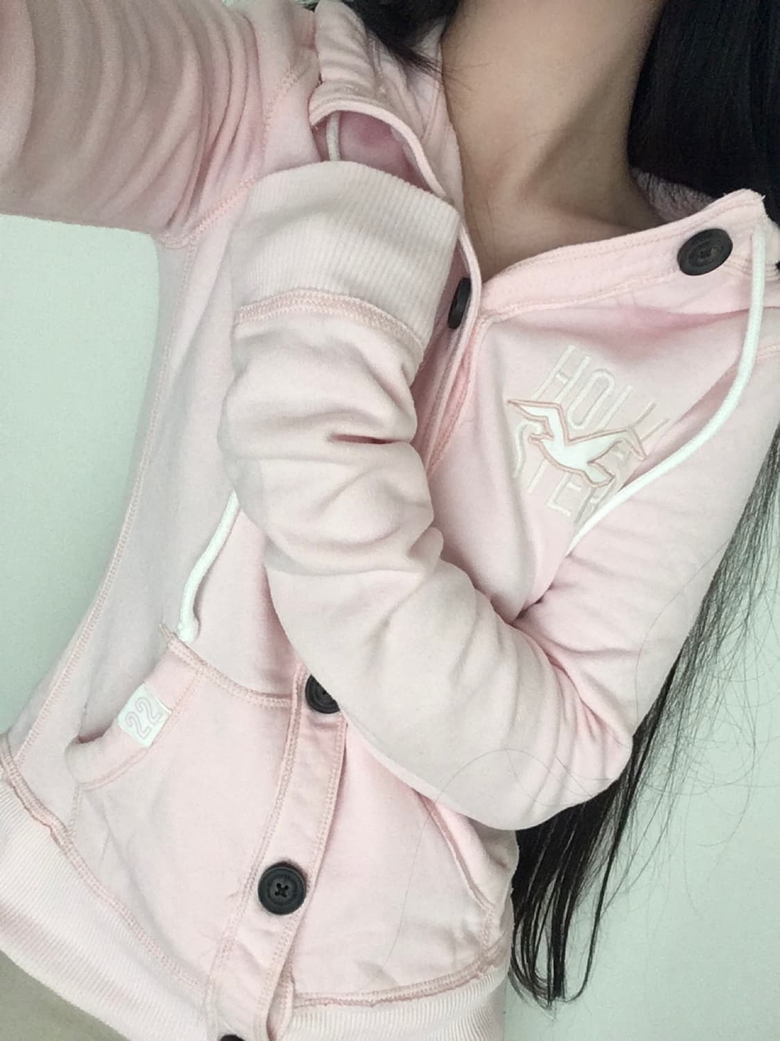 홀리스터 연핑크 버튼업 후드집업 Hollister 히메갸루 핀터레스트 상품이미지1