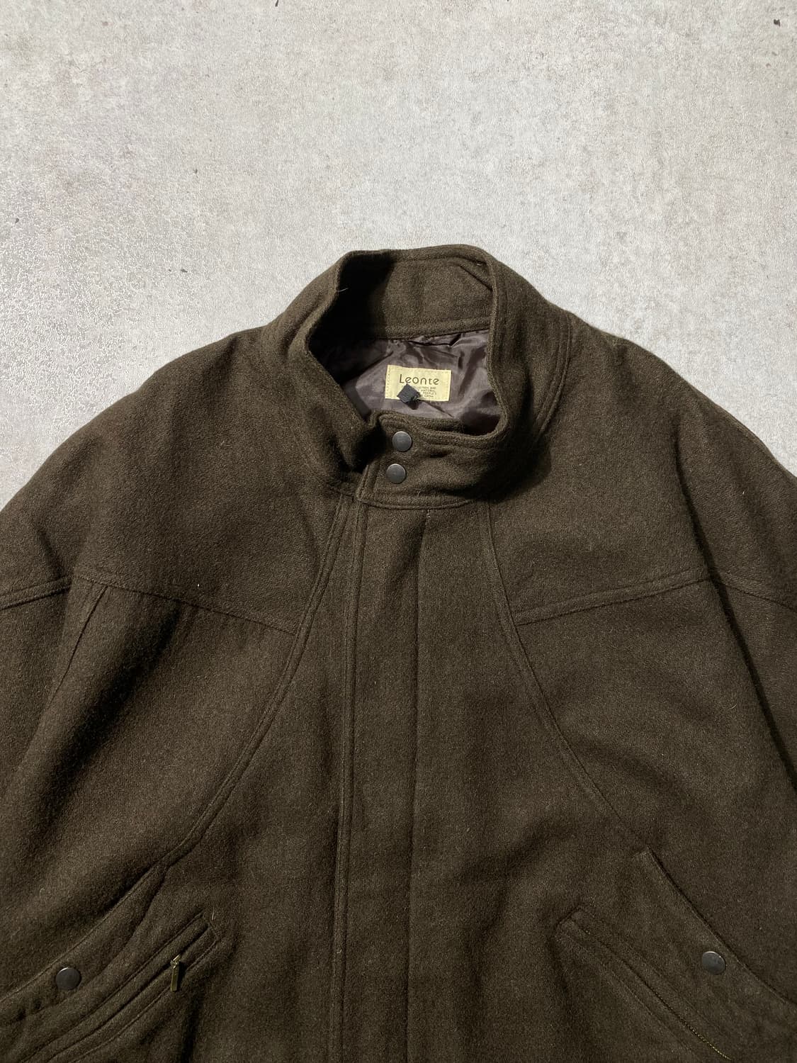 [L] Leonte 90s 아카이브 카키 울 봄버자켓 상품이미지2