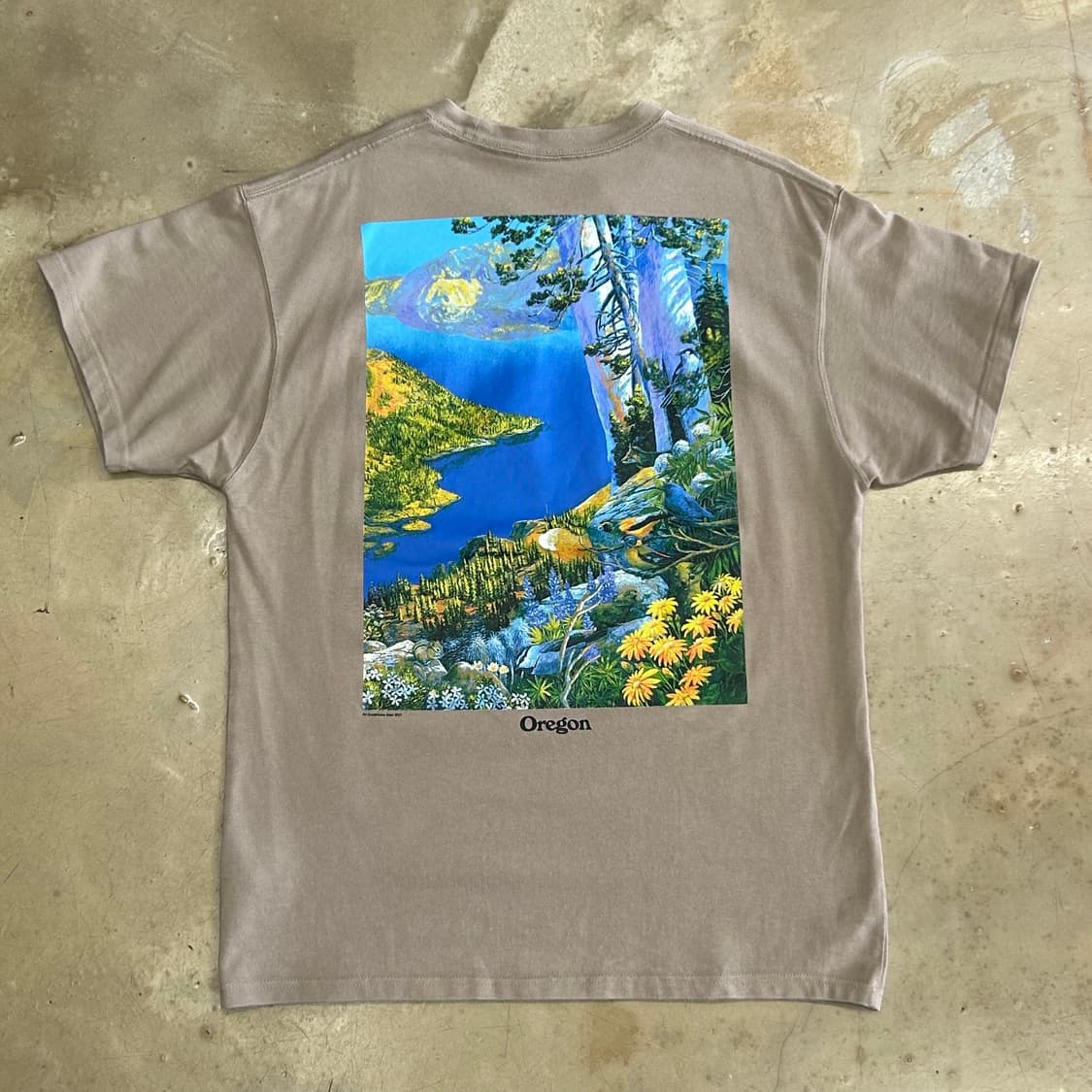 XL 나이키 acg 프린팅 베이지 반팔티 상품이미지3