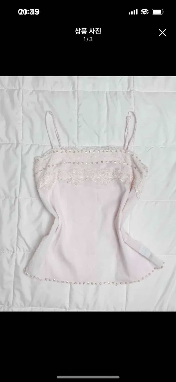 리즈리사 히메갸루 핑크 레이스 나시 상품이미지1