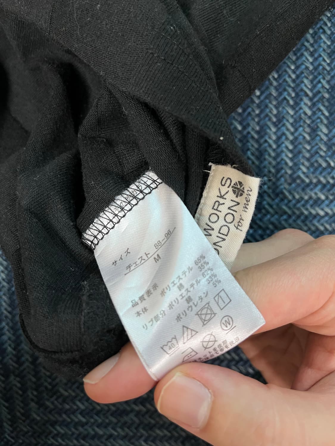 HK WORKS LONDON 블랙 체크 포켓 반팔티 M 상품이미지4