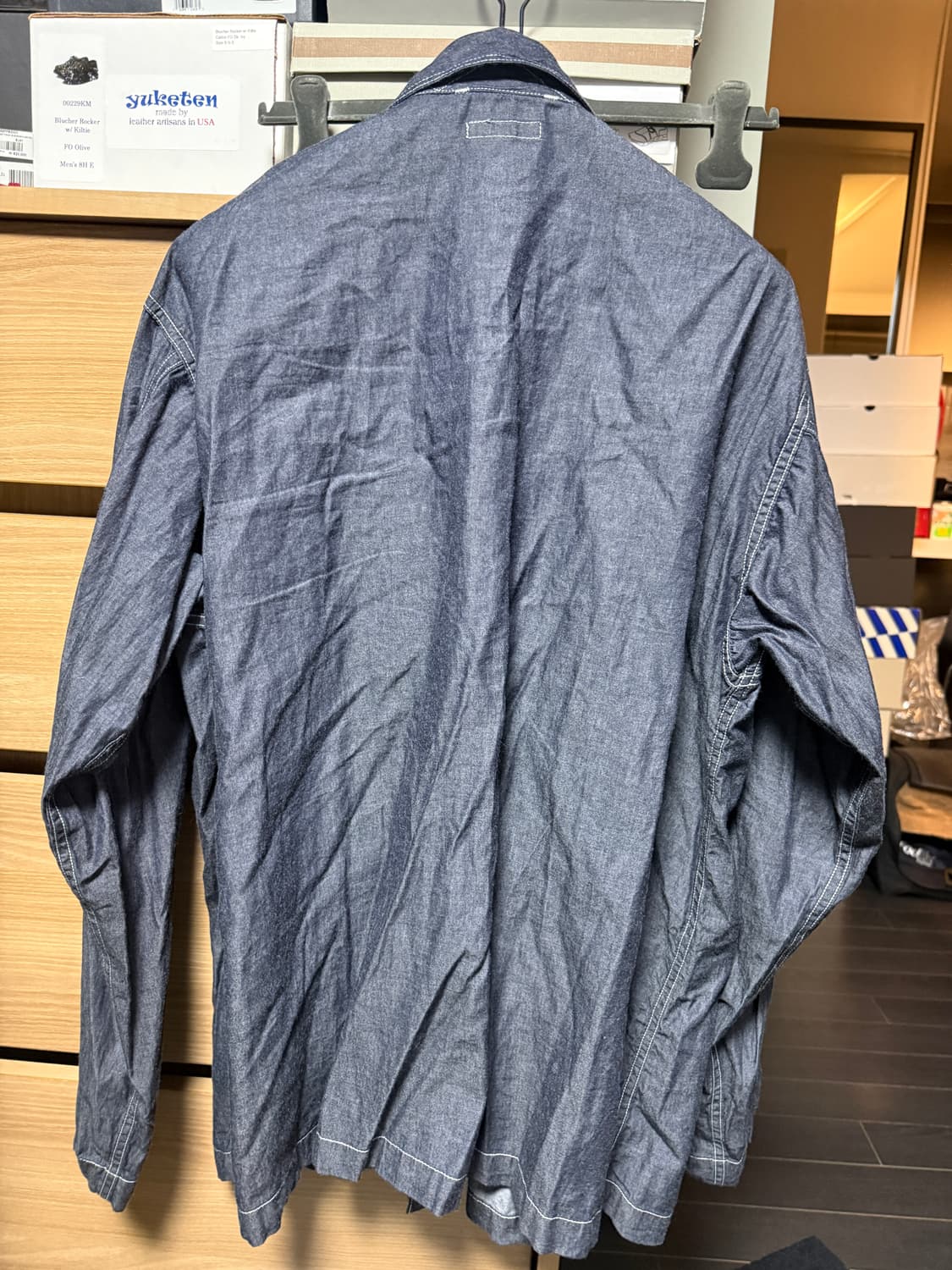 엔지니어드가먼츠 인디고 데님 트윌 셔팅 퍼티그 셔츠 상품이미지5