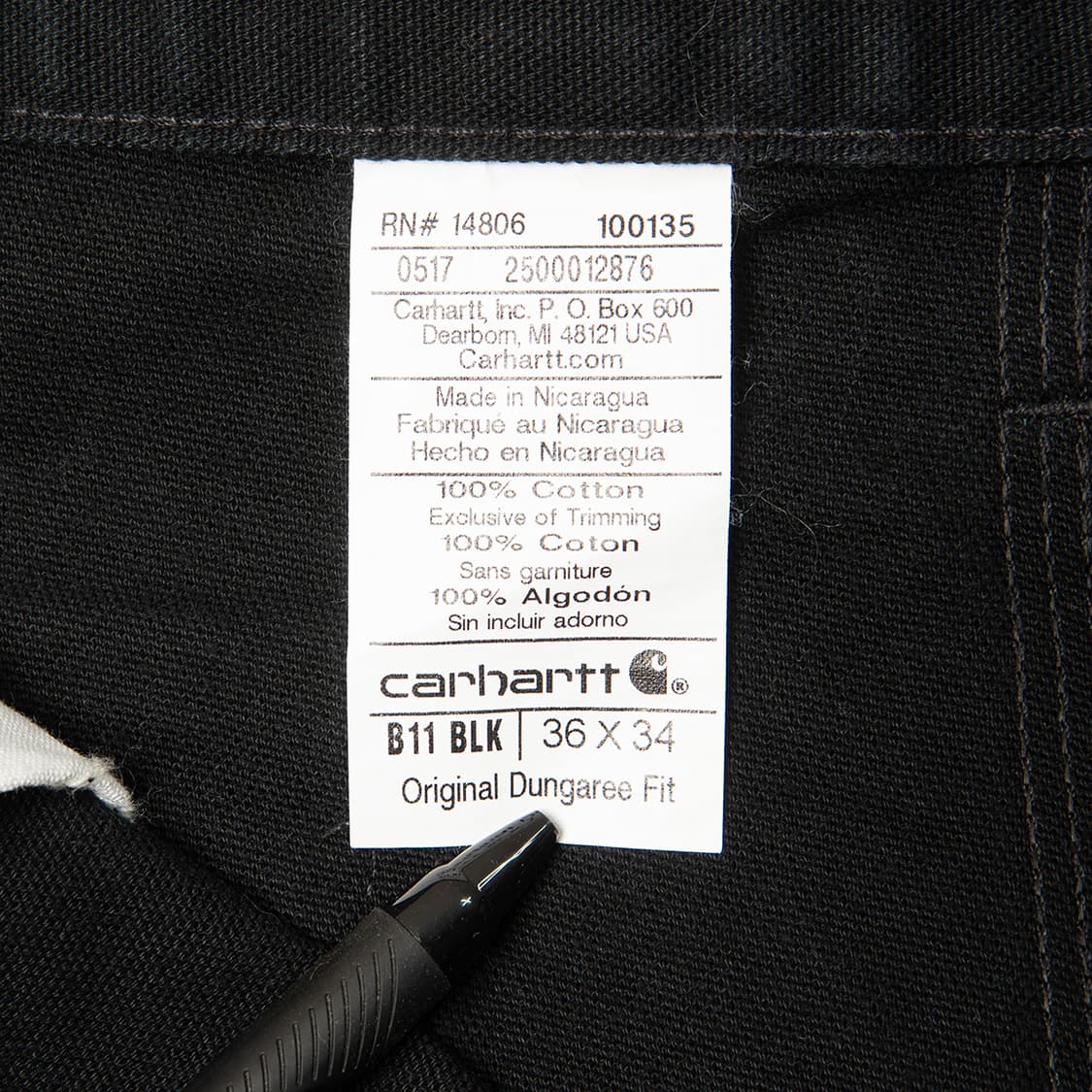 [35] 칼하트 B11 BLK 싱글니 카펜터 워크팬츠 MB-1327  상품이미지7