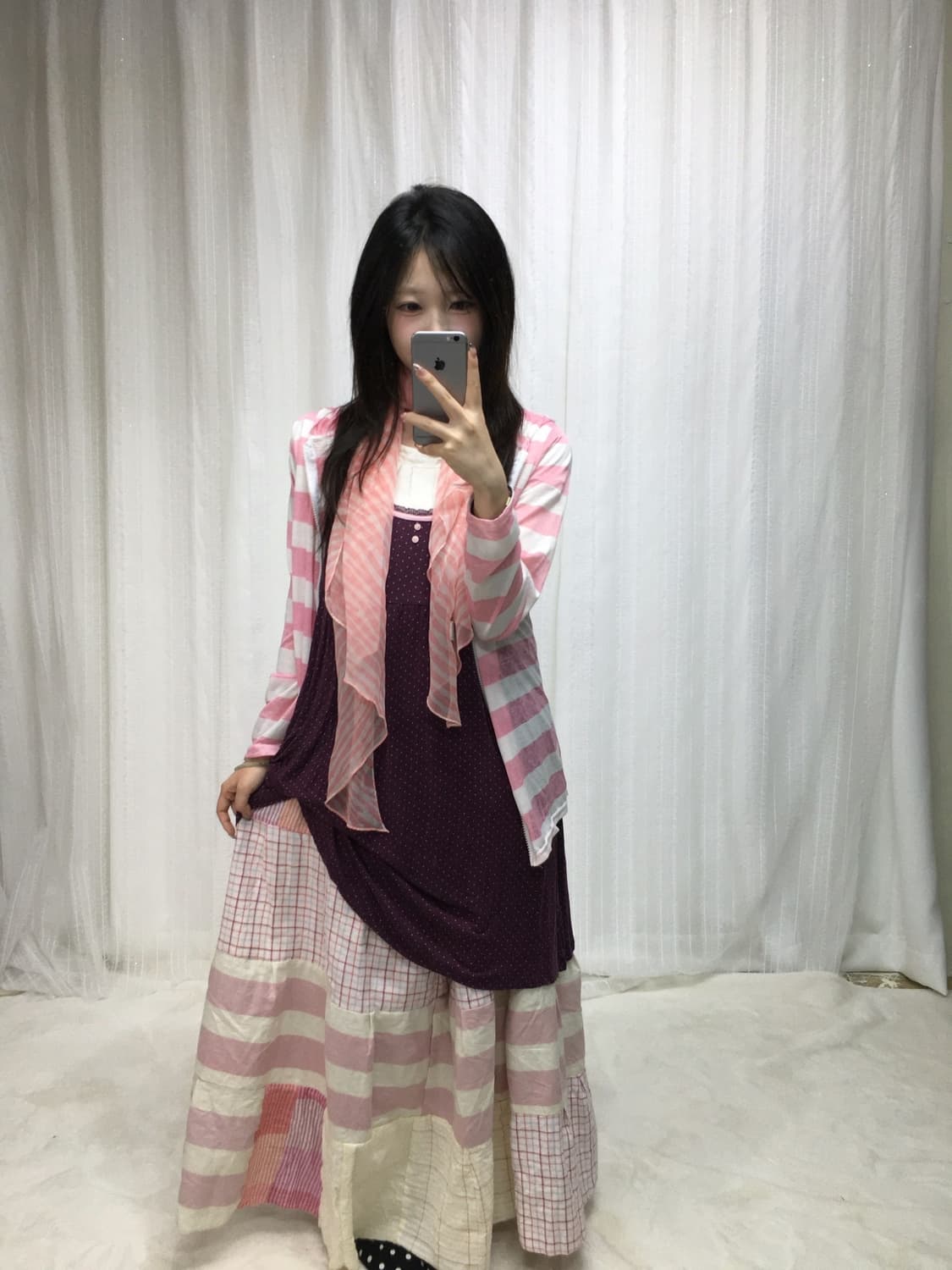 빈티지 라즈베리 도트 코디세트  상품이미지1