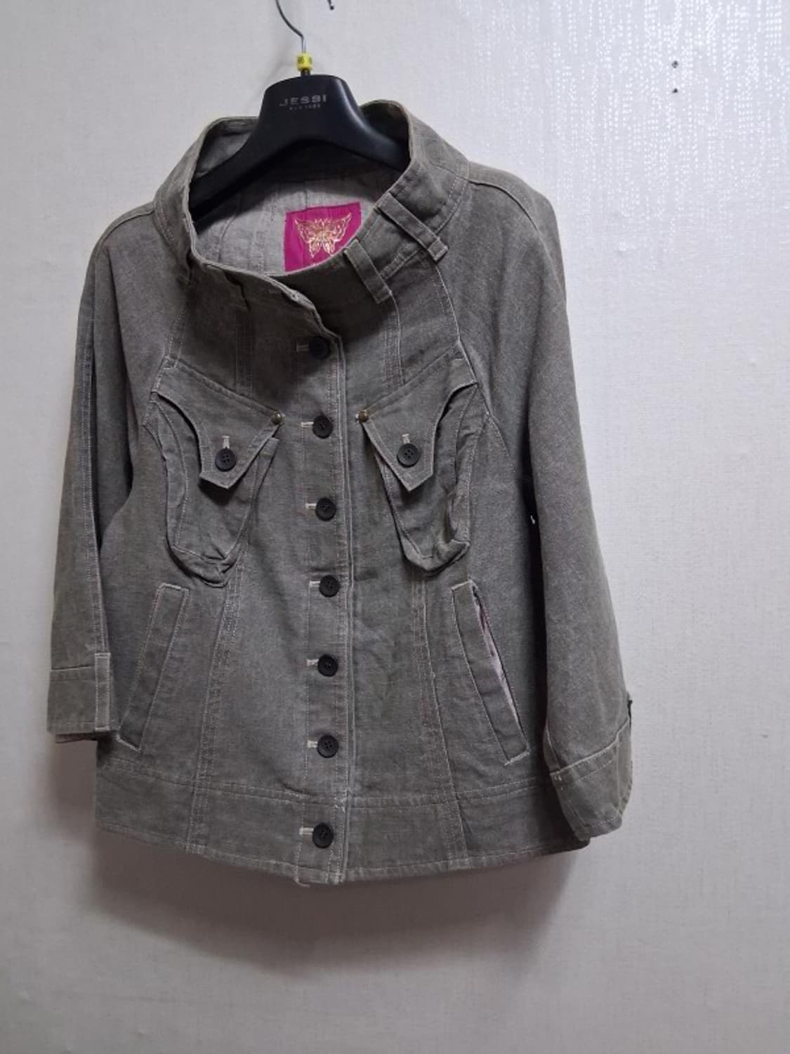 Pink Popillon 린넨 크롭쟈켓 5566 슬림체형 66까지 상품이미지1