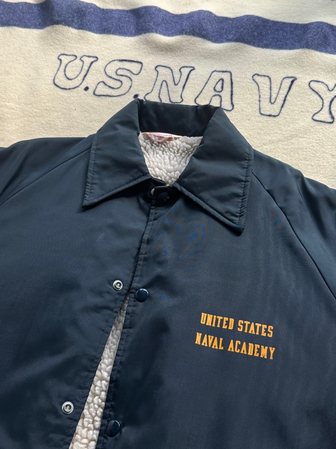 90s US NAVAL ACADEMY Warm Up Jacket 상품이미지4