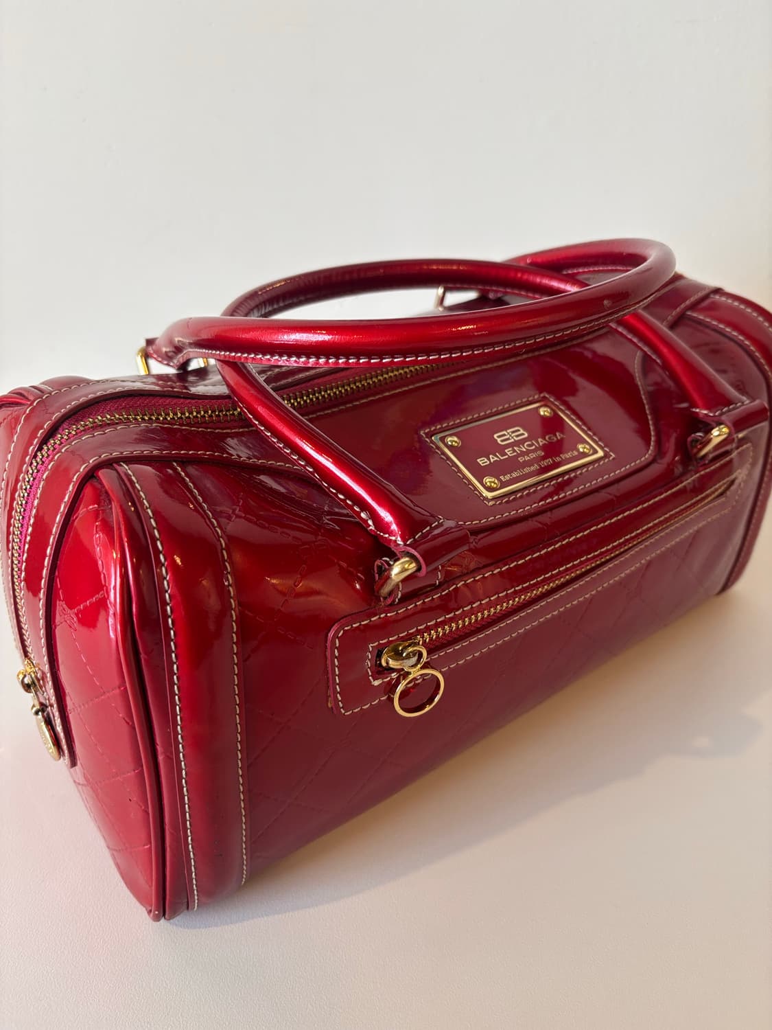 발렌시아가 레드 토트백 상품이미지2