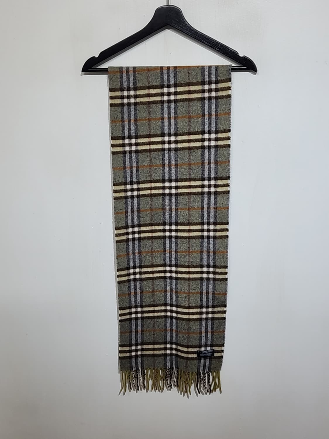 (정품) 버버리 목도리 체크 머플러 카키 램스울 영국판  상품이미지1