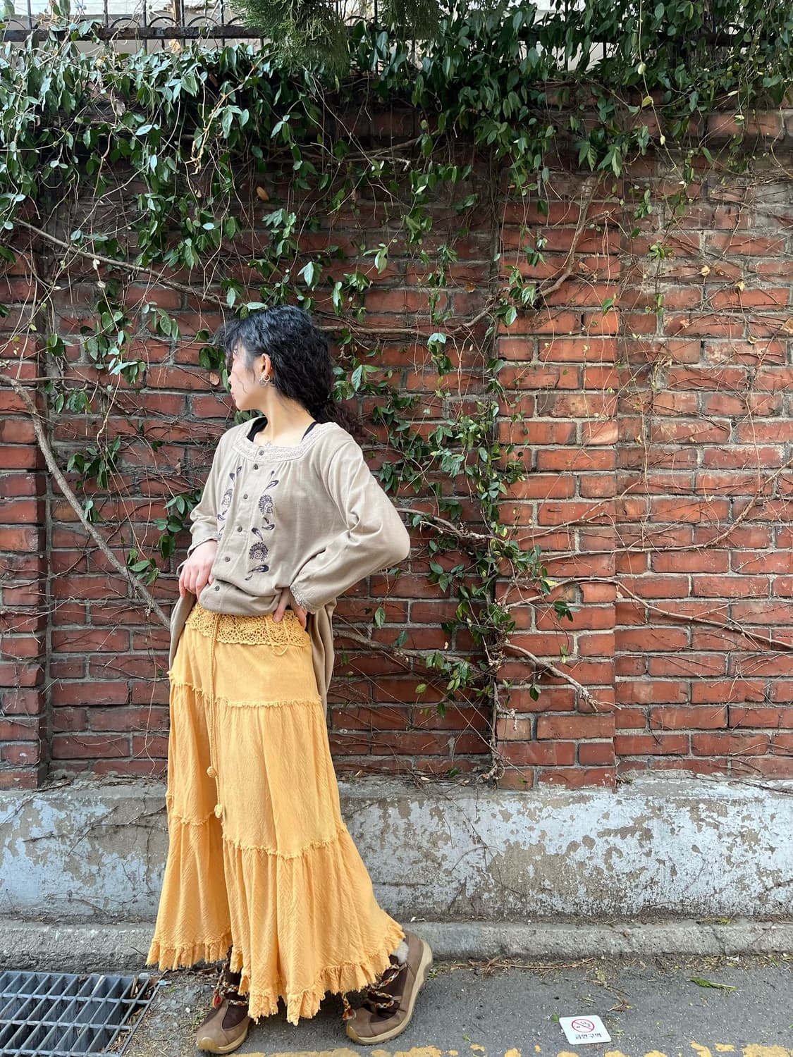 데일리 히피 무드 롱스커트 상품이미지3