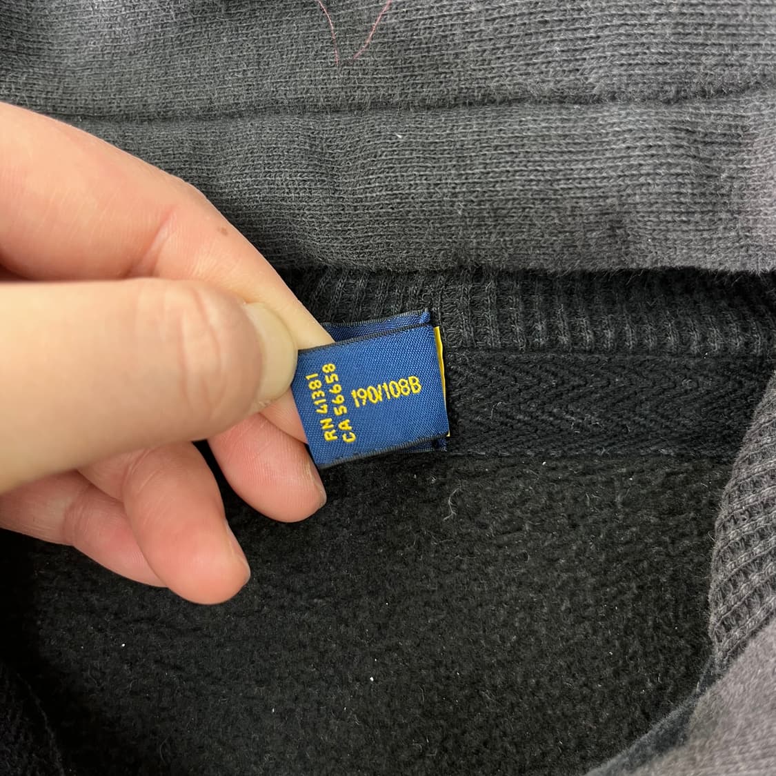 110 폴로랄프로렌 블랙 와플 후드집업 상품이미지5