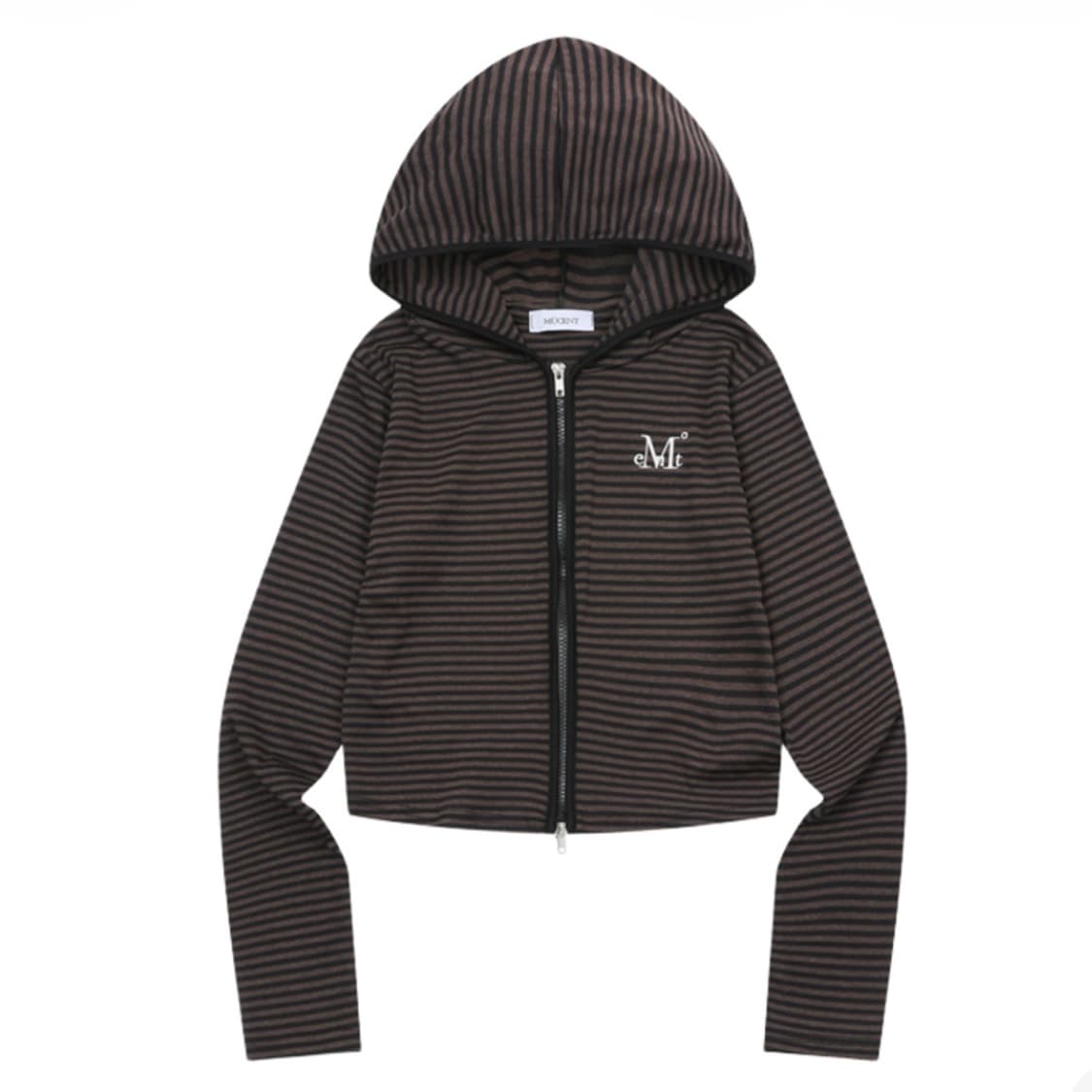 무센트 스트라이프 크롭 후드집업 상품이미지1