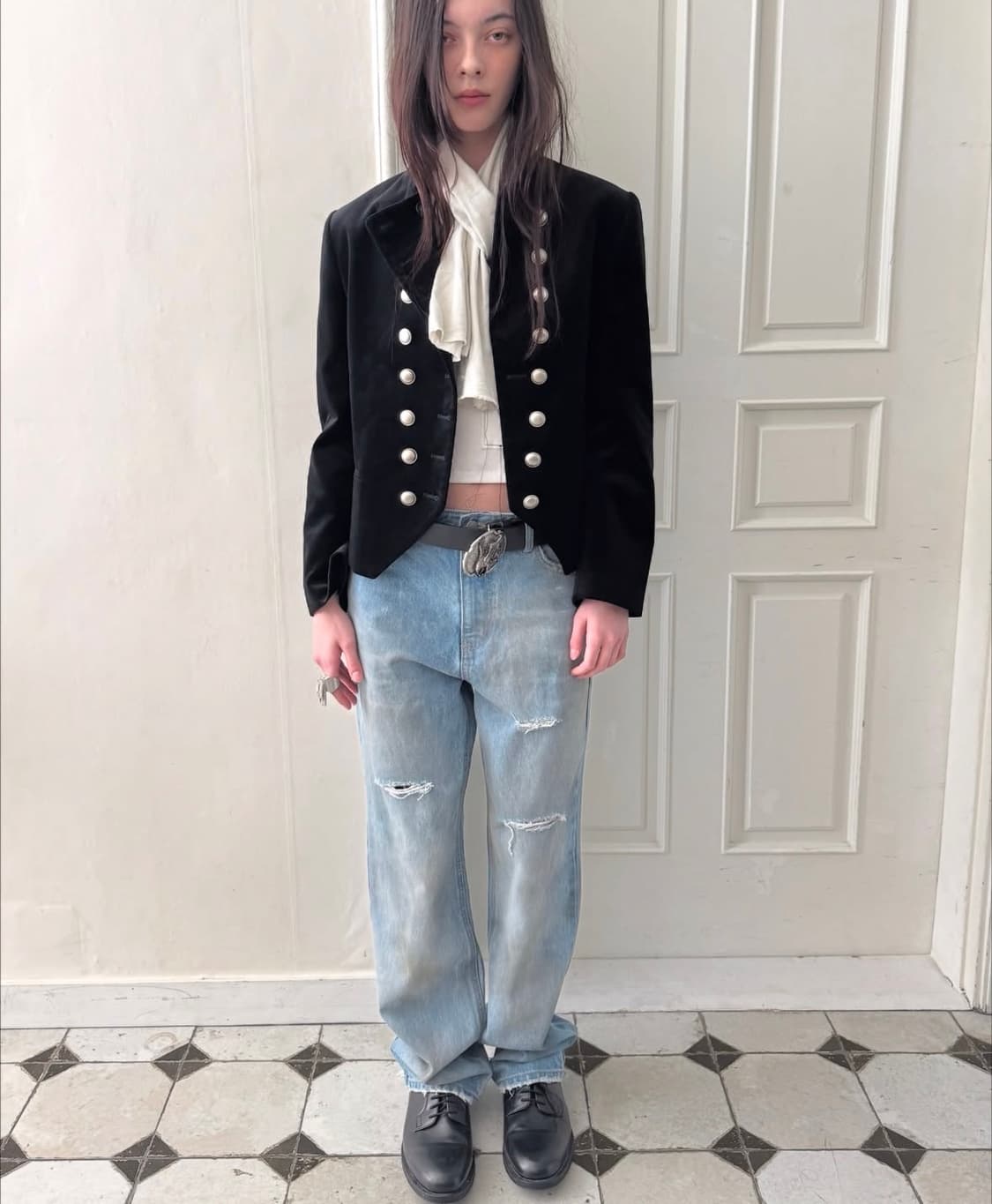 m)데어드 데미지 워싱 데님 팬츠 상품이미지7