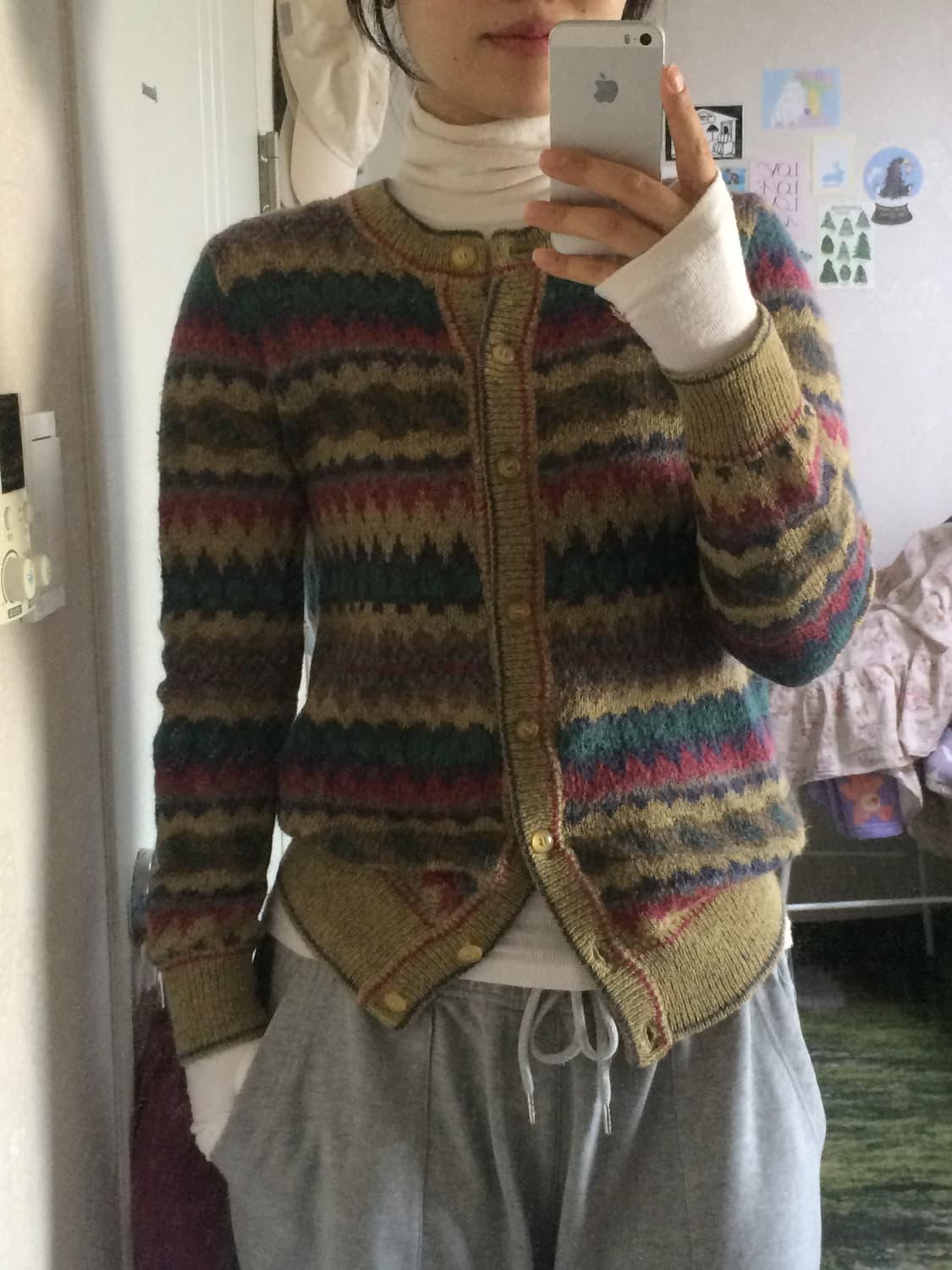 빈티지 fil magie 스트라이프 버튼 니트 가디건  상품이미지5