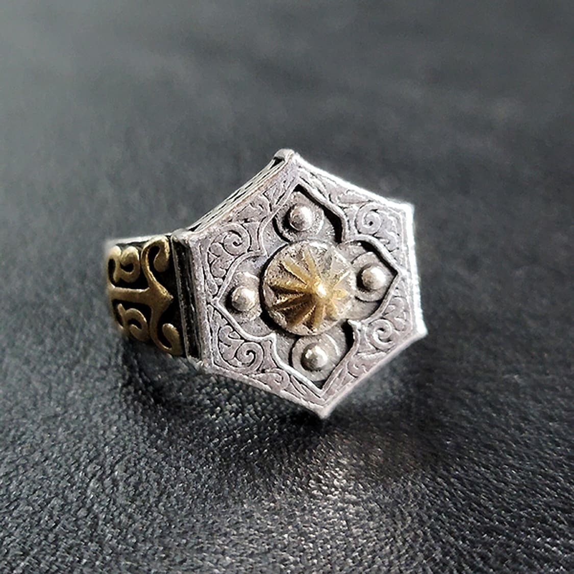 Arcanis 실버 남자 엔틱 빈티지 명품 태양 명예 수호 반지 상품이미지2