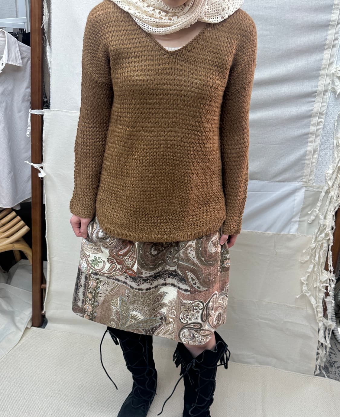b:ming by beams brown knit 상품이미지1