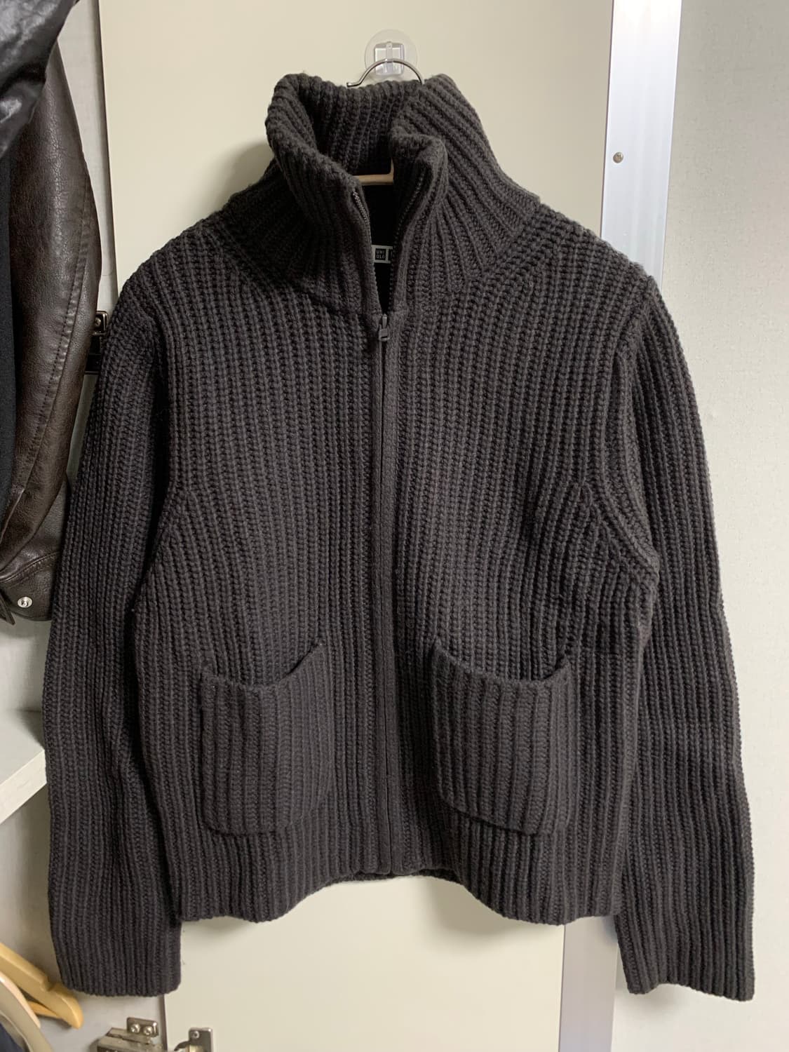 유니클로U 집업 가디건 브라운 M 상품이미지2