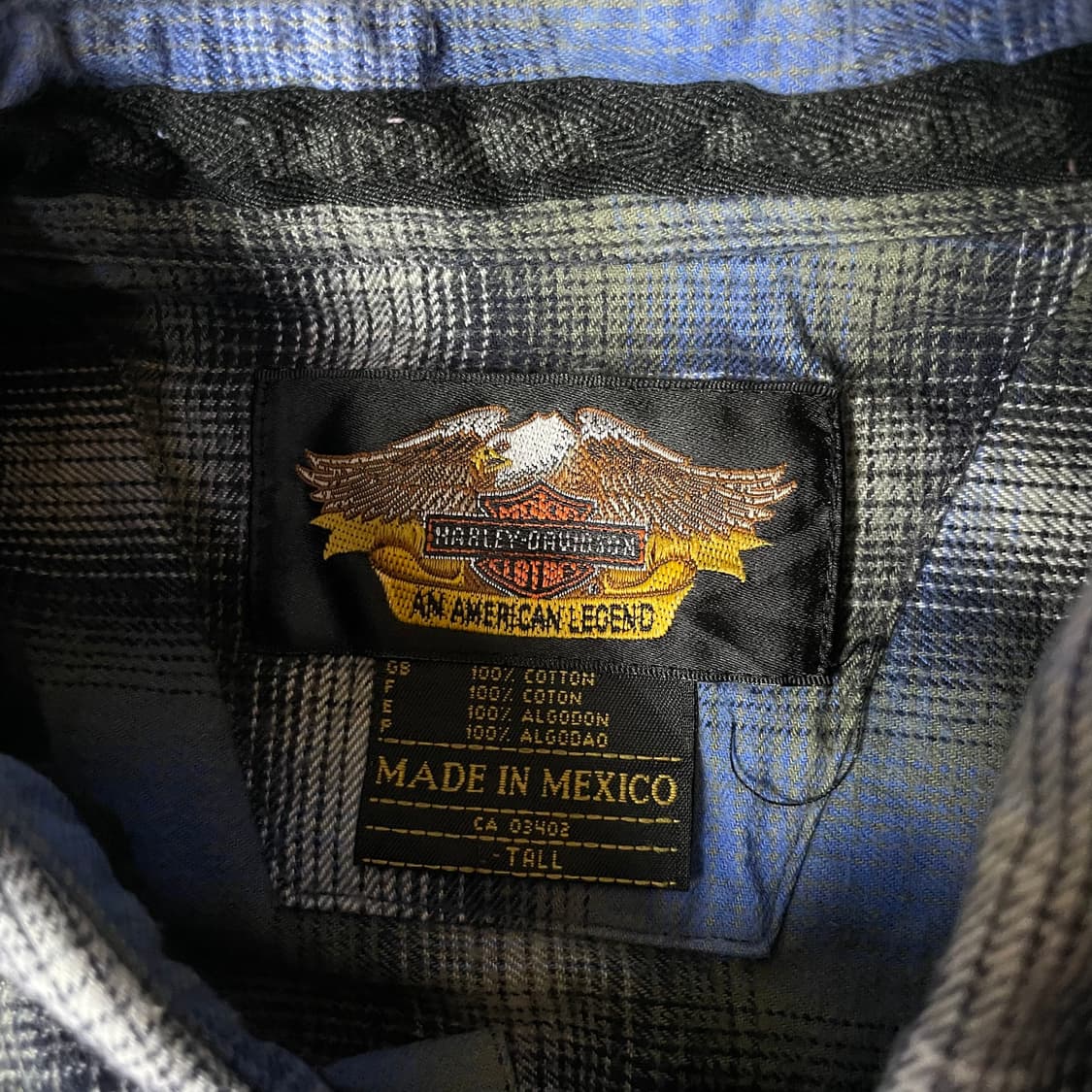할리데이비슨 블루 그레이 체크 투포켓 조끼 상품이미지4