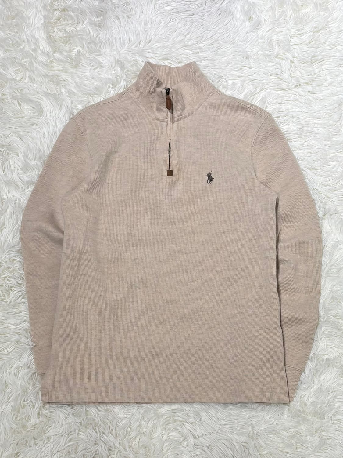 폴로랄프로렌 브라운포니 베이지 반집업 니트 상품이미지3