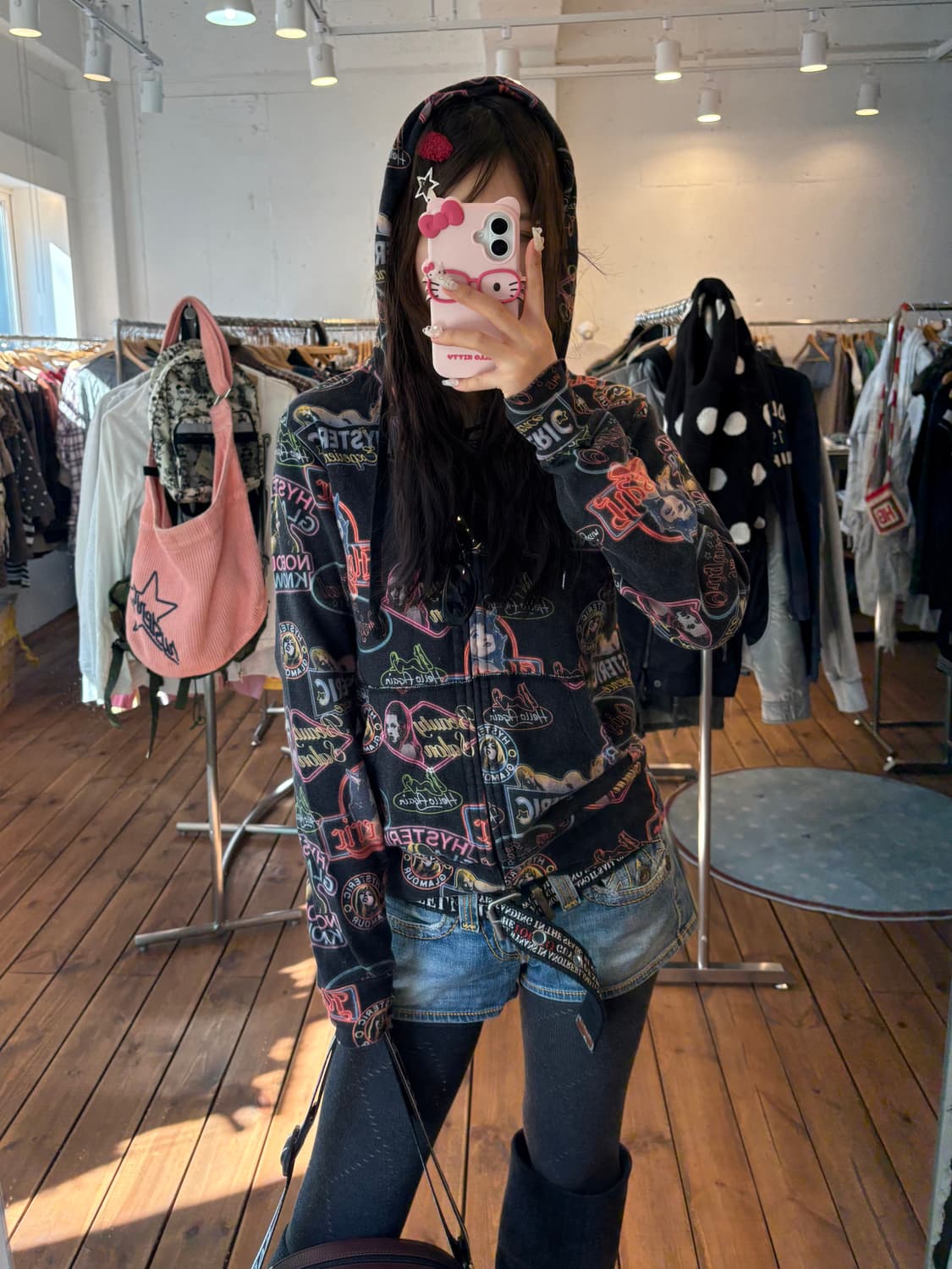 히스테릭글래머 패턴 후드집업 상품이미지5