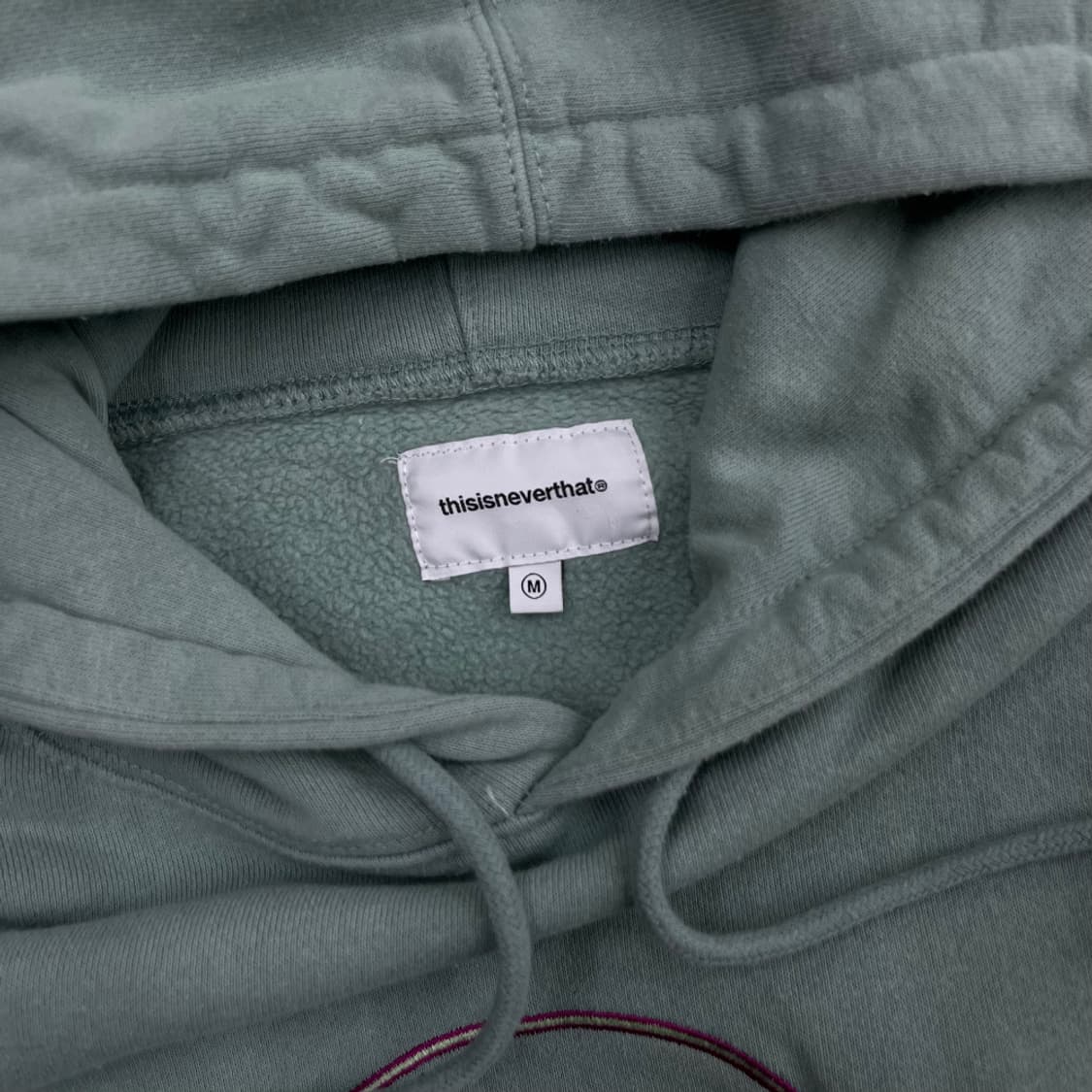 디스이즈네버댓 버건디 자수로고 민트 후드 M 상품이미지5