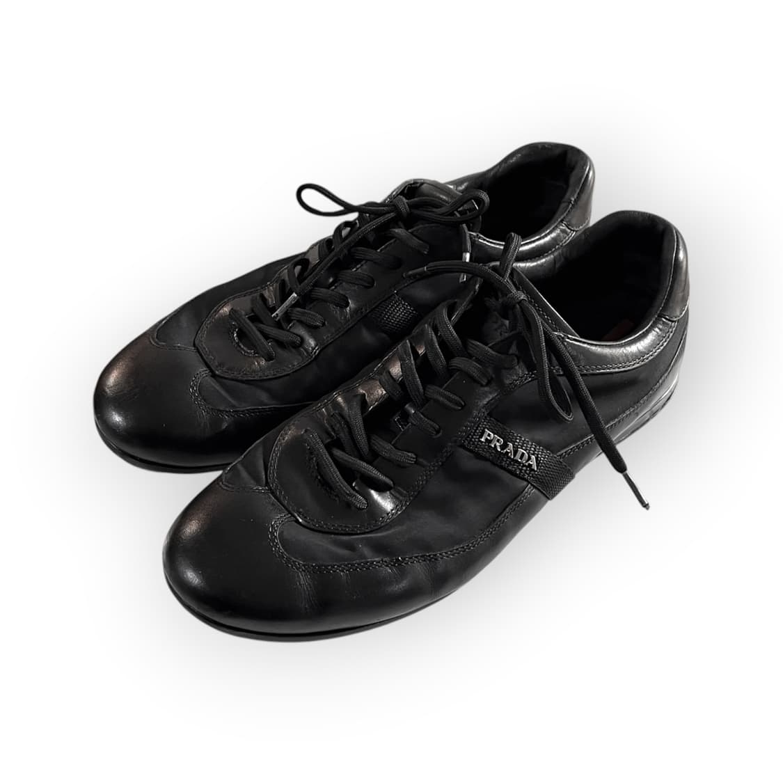 [270] 프라다 스포츠 로고 블랙 레더 스니커즈  상품이미지2