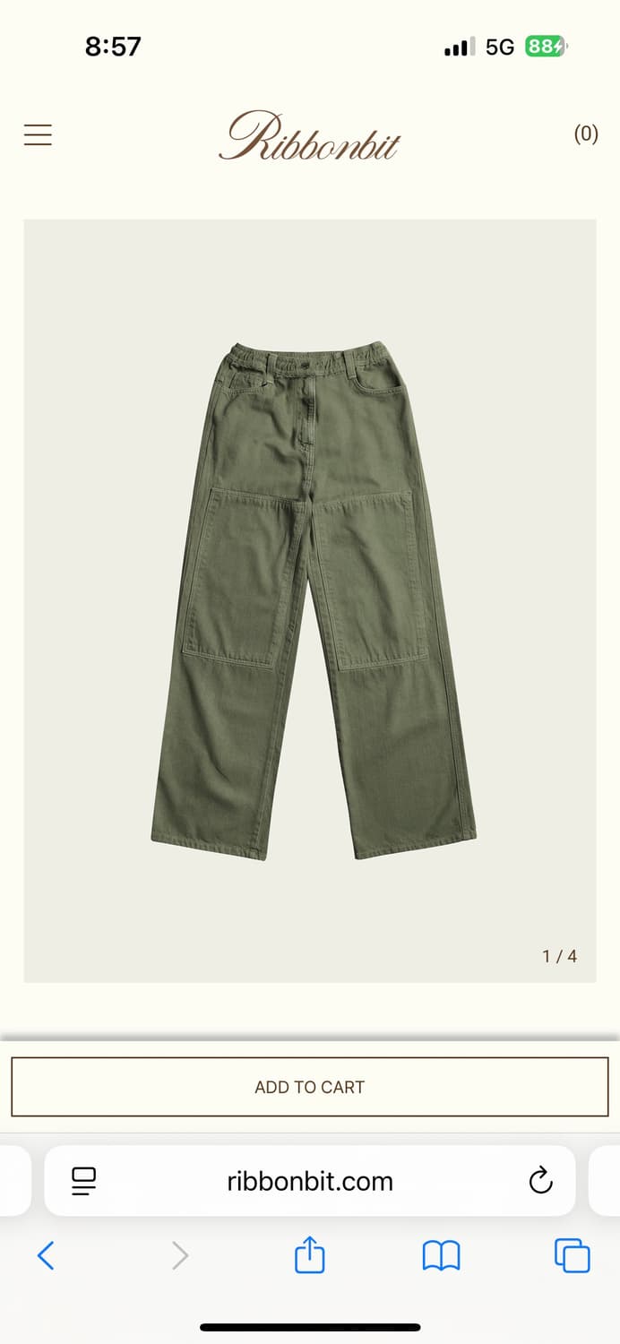 리본빛 포터데님 카키s 상품이미지1